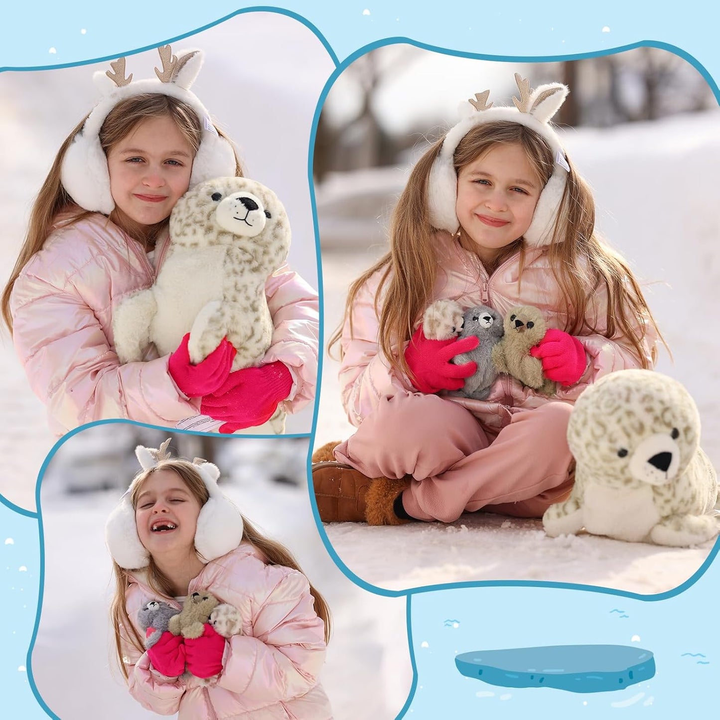 Seal Stuffed Animals Seal Baby Plush Toys, 20 Inches - MorisMos Plush Toys - Baby Stuffed Animals with Their Moms