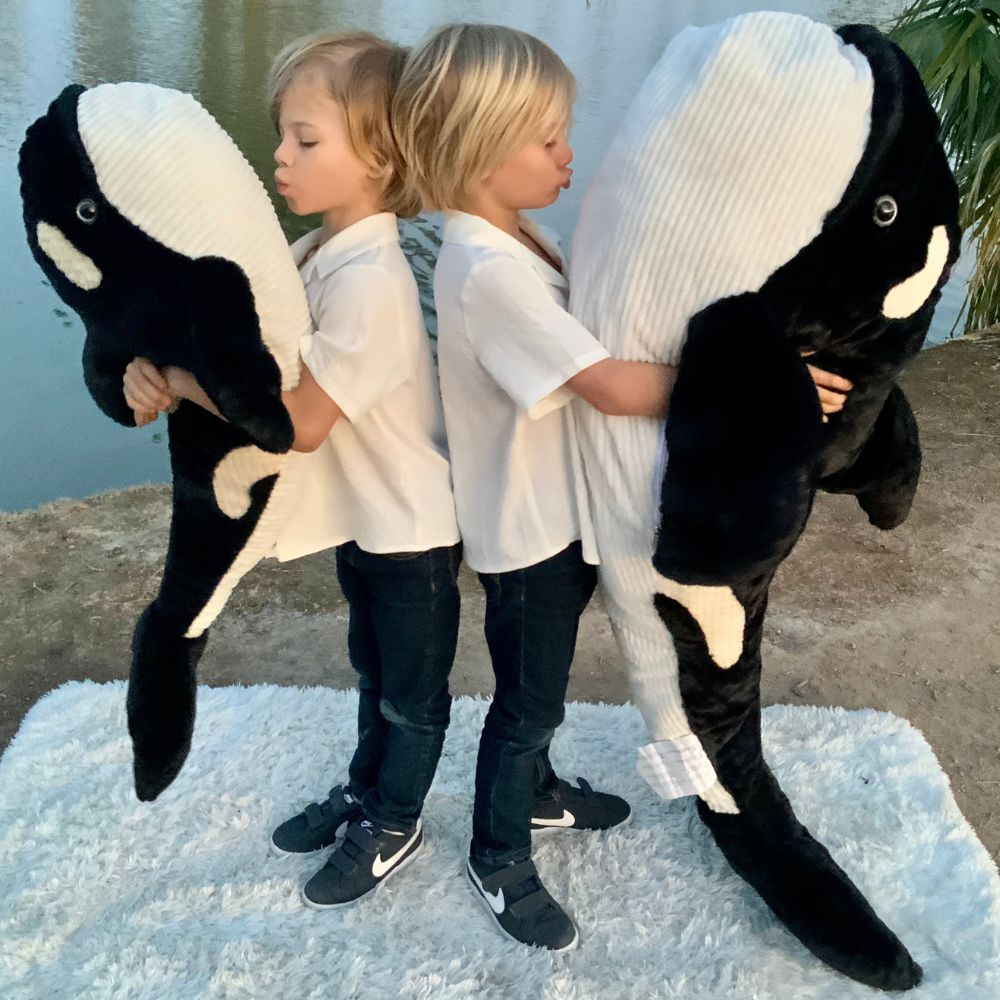 Giant Killer Whale Plush Toy, Black, 31/51 Inches - Orca Plush Pillows - Black Fish Stuffed Animals - Cute Cartoon Ocean Animal Throw Pillows - Free Shipping