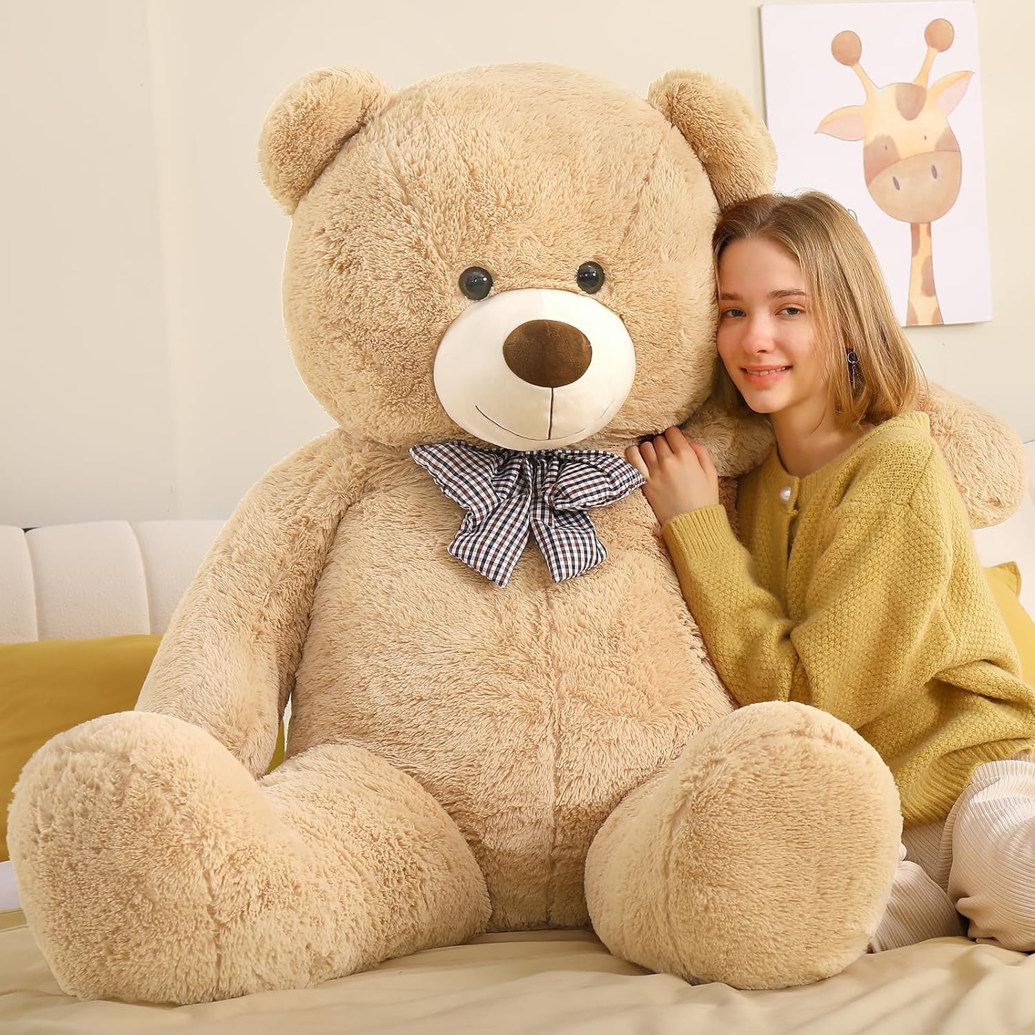 Riesiger Teddybär, Stofftier, hellbraun, 47/55 Zoll