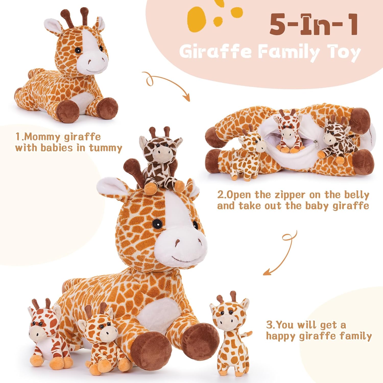 Giraffe Plush Toys Jungle Stuffed Animals, 22 Inches