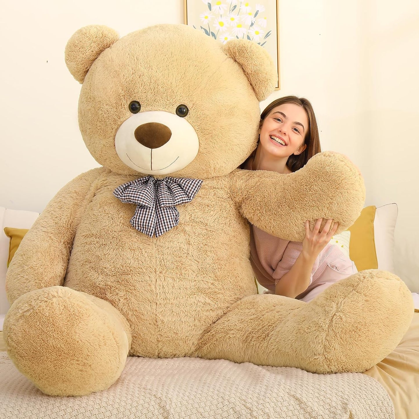 Giant 180 CM Brown Teddy Bear Plush Toys - 6 Feet Teddy Bear Stuffed Animals - Teddy Bear Plushies - Valentine's Day Gift for Girlfriend/Boyfriend - Romantic Confession/Propose Marriage Gift Ideas - Anniversary Gift for Wife/Husband - Teddy Bear Theme Baby Shower - MorisMos Stuffed Animals