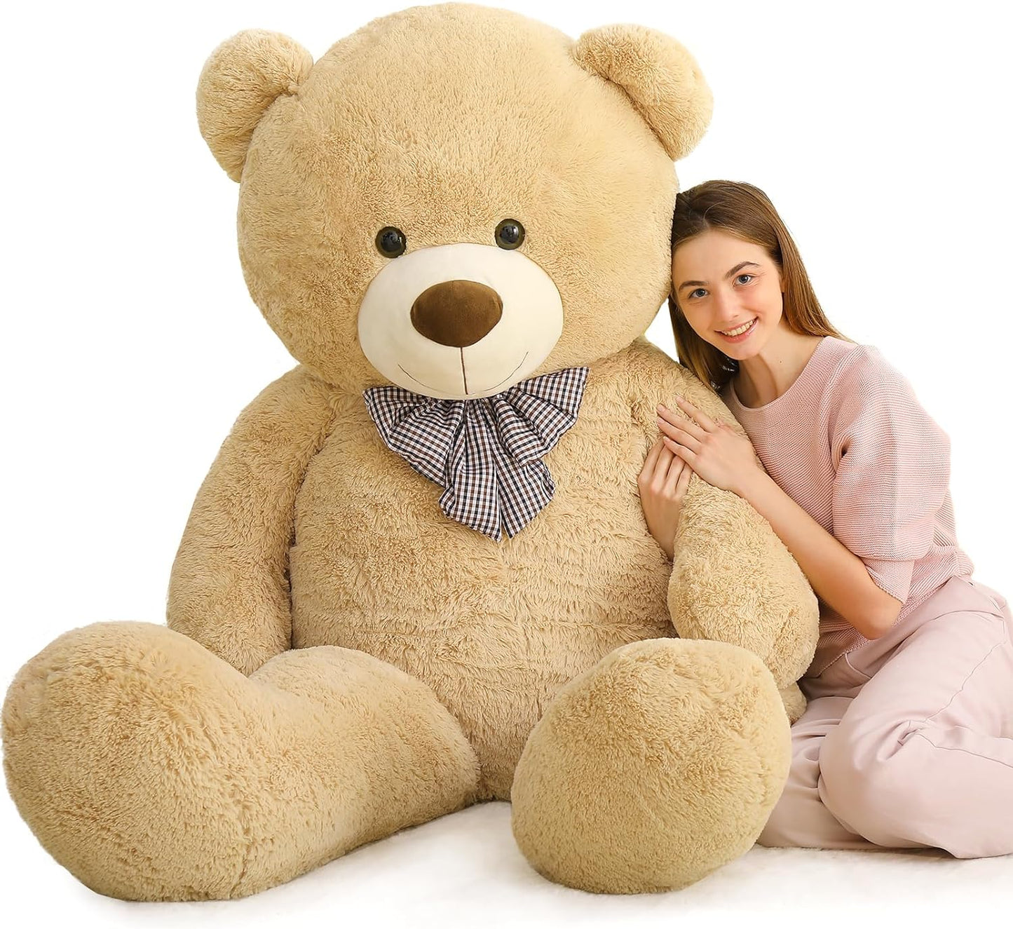 Giant 180 CM Brown Teddy Bear Plush Toys - 6 Feet Teddy Bear Stuffed Animals - Teddy Bear Plushies - Valentine's Day Gift for Girlfriend/Boyfriend - Romantic Confession/Propose Marriage Gift Ideas - Anniversary Gift for Wife/Husband - Teddy Bear Theme Baby Shower - MorisMos Stuffed Animals