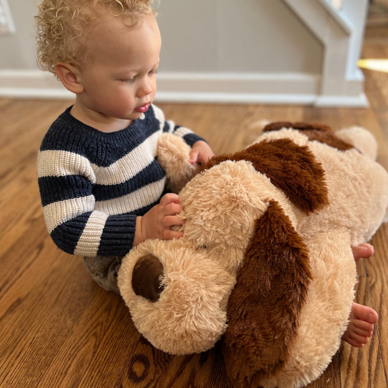 Giant Dog Stuffed Plush Toy, Brown/White/Pink, 31/51 Inches