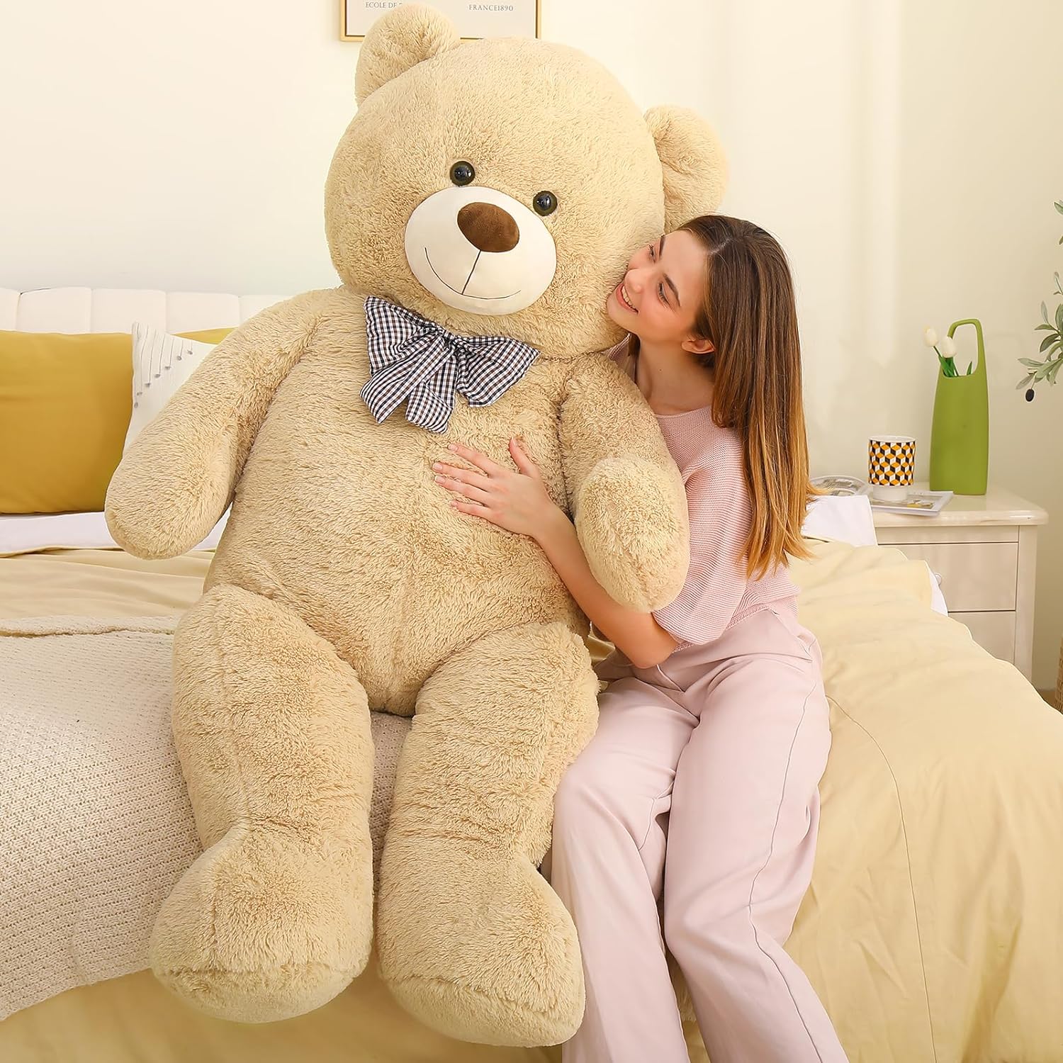 Riesiger Teddybär, Stofftier, hellbraun, 47/55 Zoll