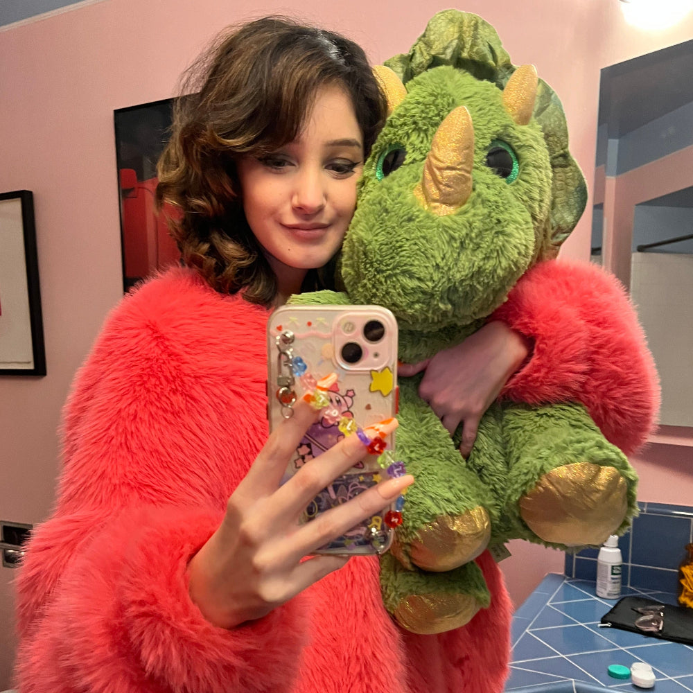 Lifelike Triceratops Stuffed Animals - Realistic Triceratops  Plush Toys - Jurassic World Toys for Children - Dinosaur Plushies - Green Dino Stuffies - Birthday Christmas Gift for Children - Cartoon Dino Plush Pillows for Girls Boys