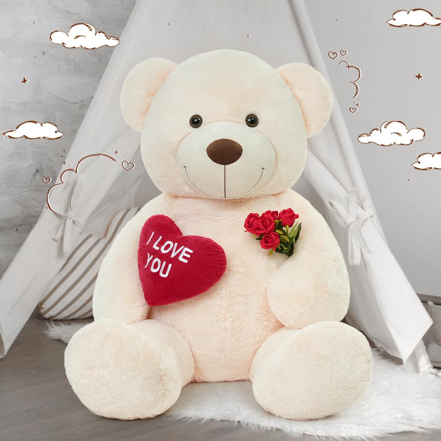 Riesen-Teddybär-Kuscheltiere, braun, 6 Fuß
