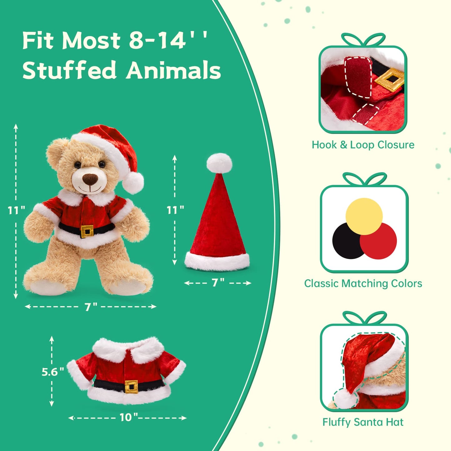 Bulk Christmas Teddy Bear Plush Toys, 11 Inches