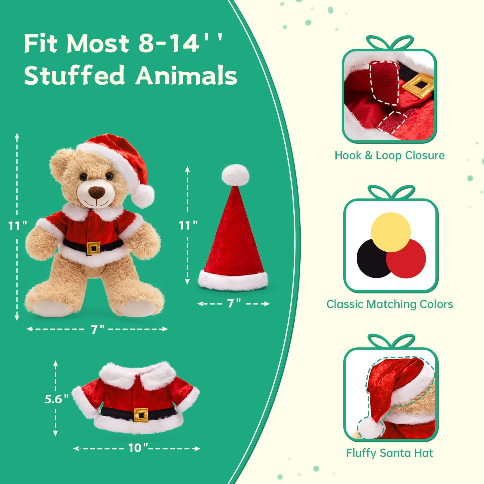 Bulk Christmas Teddy Bear Plush Toys, 11 Inches