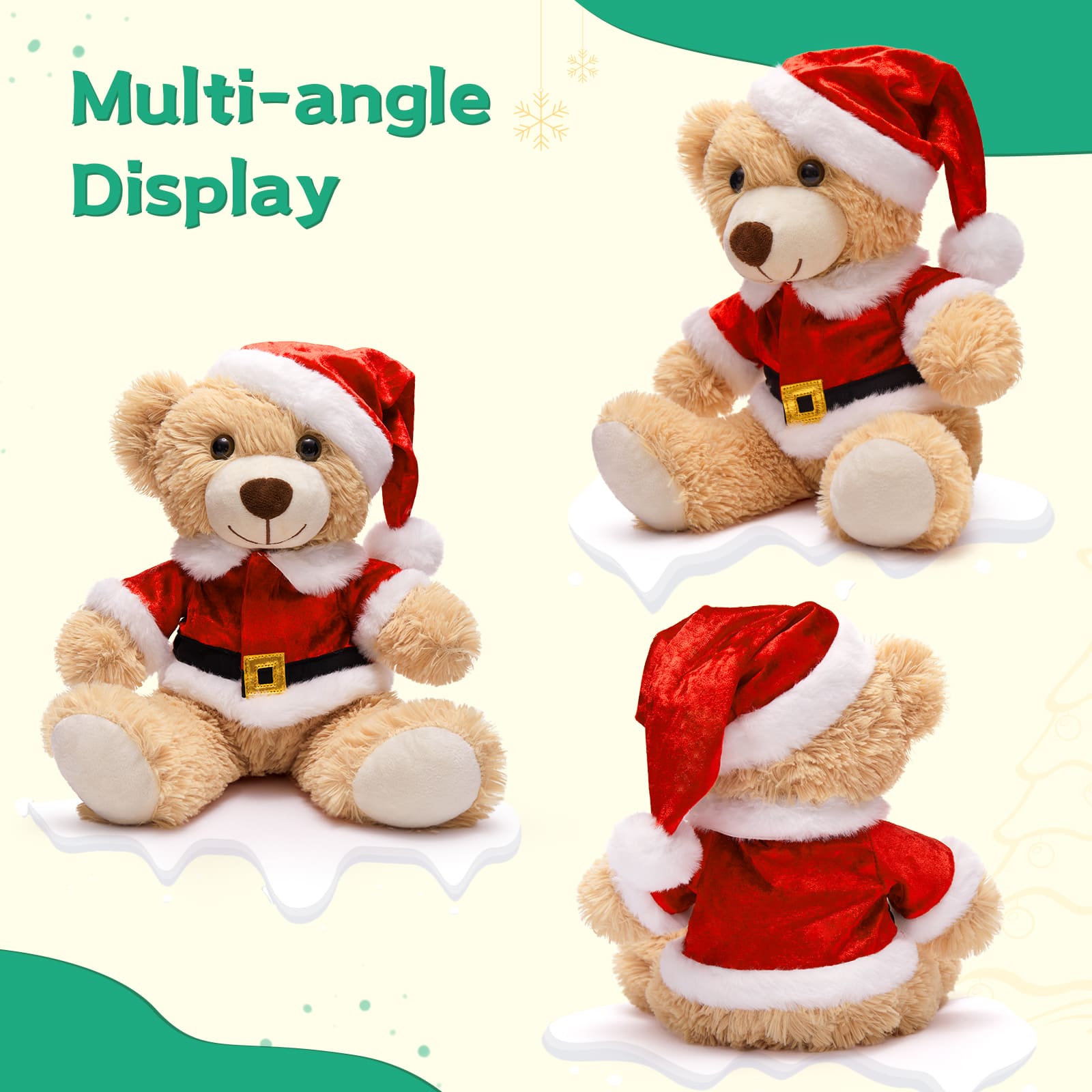 Bulk Christmas Teddy Bear Plush Toys, 11 Inches