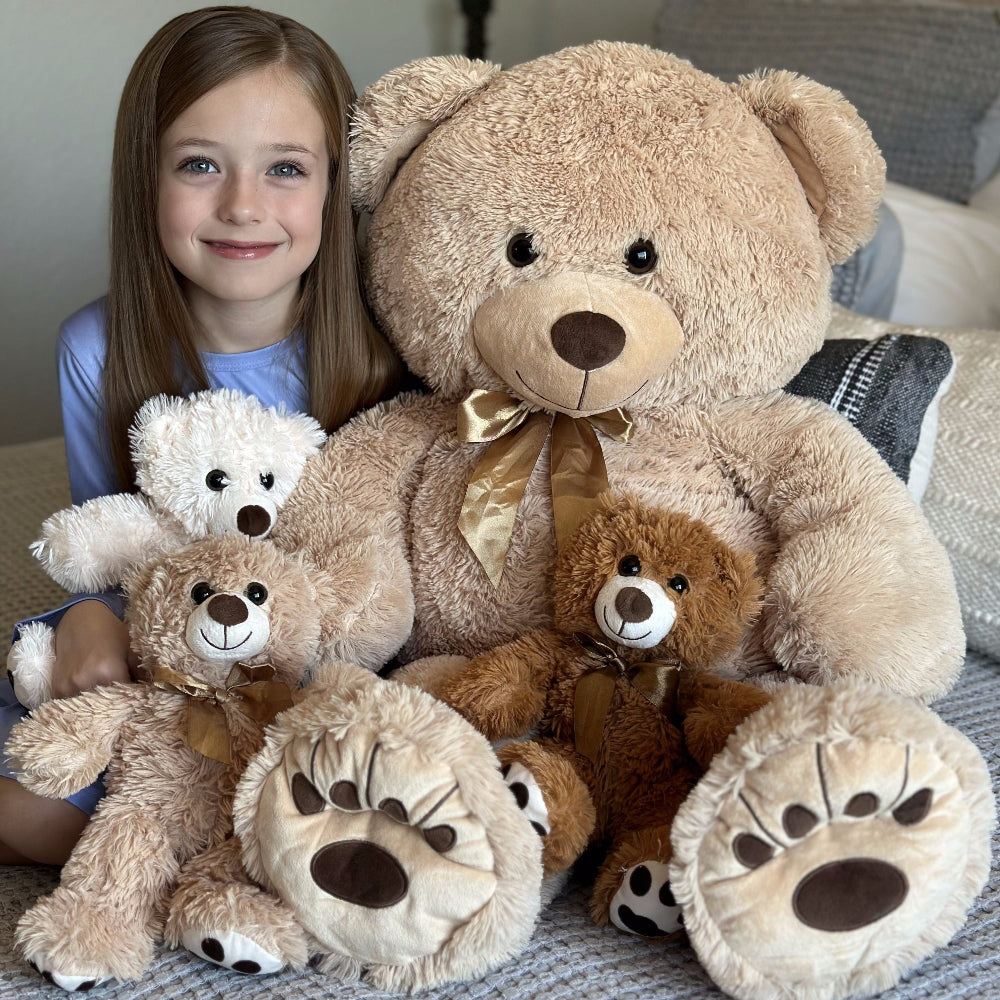 Mama-Teddybär mit drei Babybären, 35 Zoll