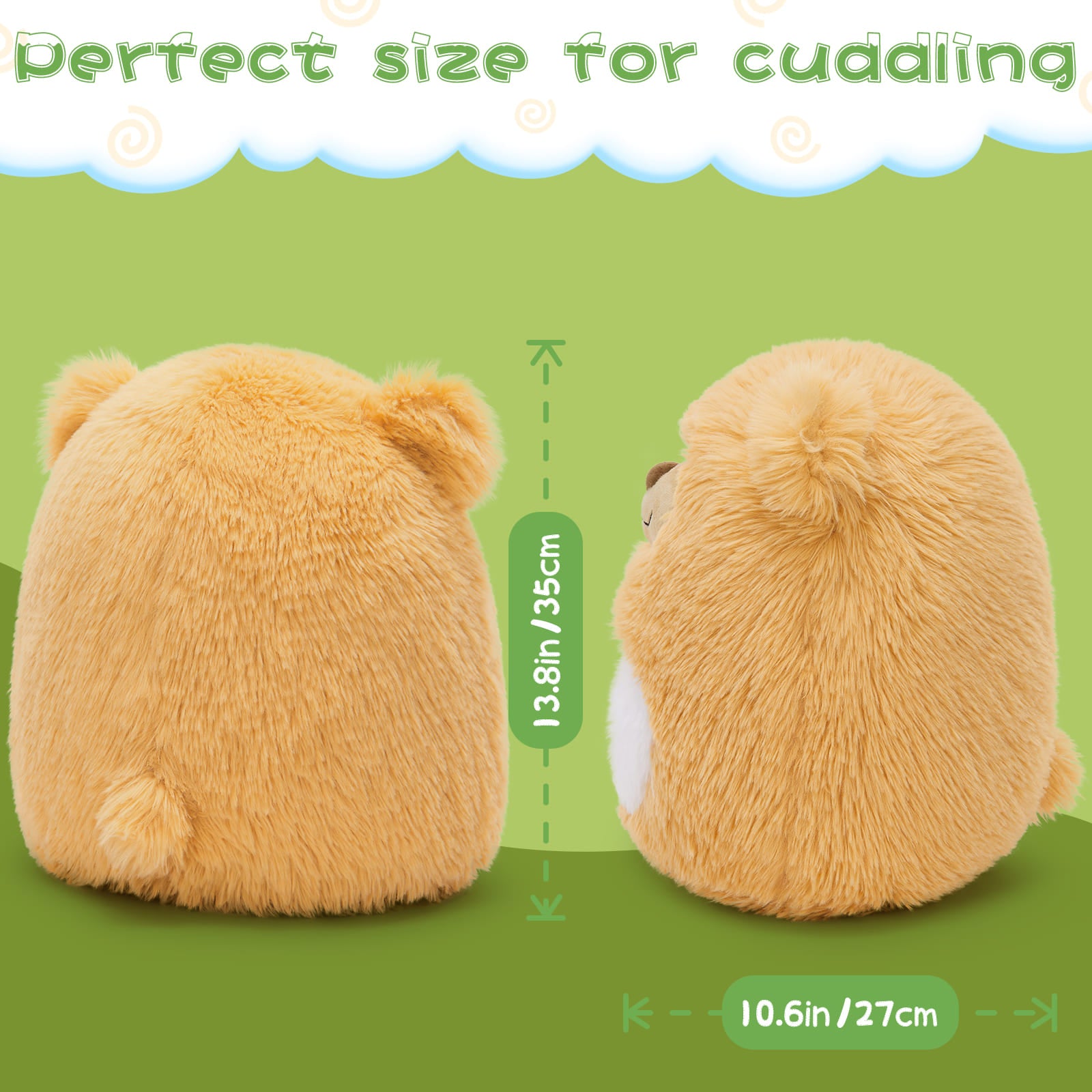 Teddy Bear Weighted Plush Pillows, 1.5 Lbs, 13.8 Inches