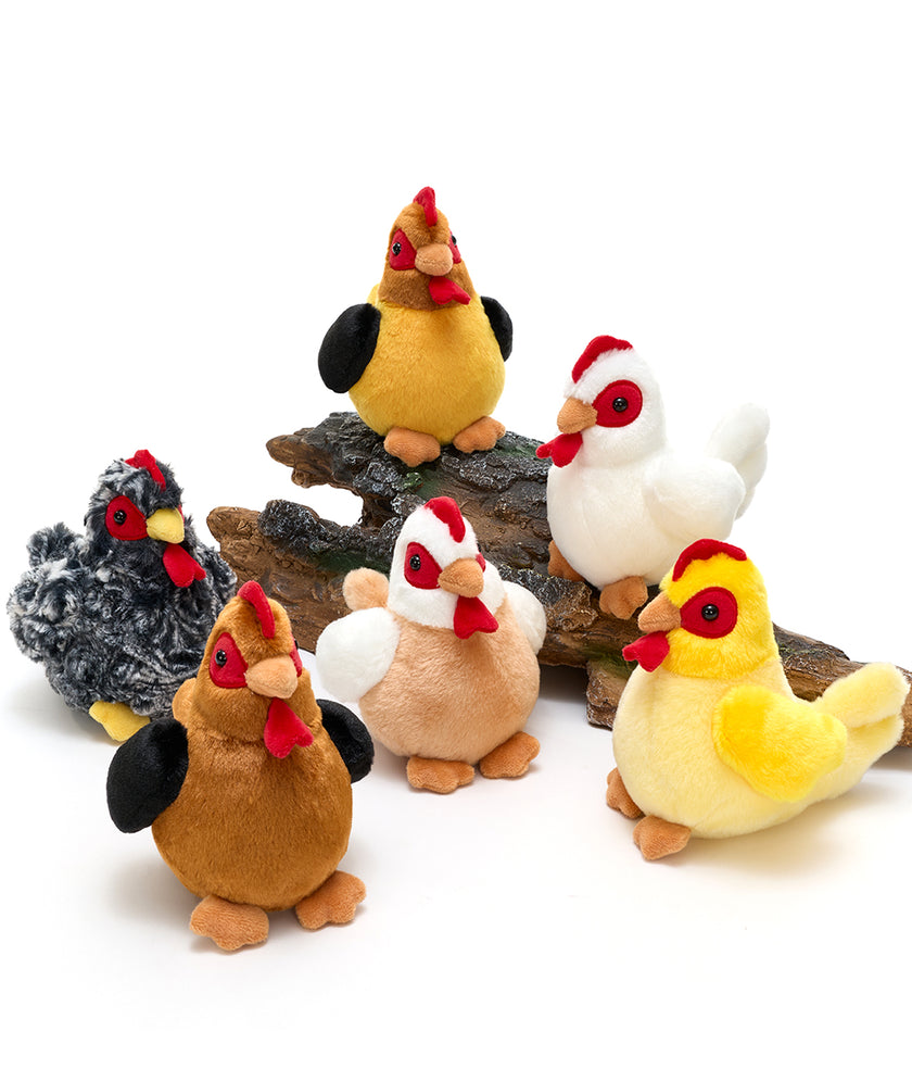 MaoGoLan 6 Pcs Chicken Stuffed Animals Set 6'' Cute Stuffed Chicken Plush Toy Bulk