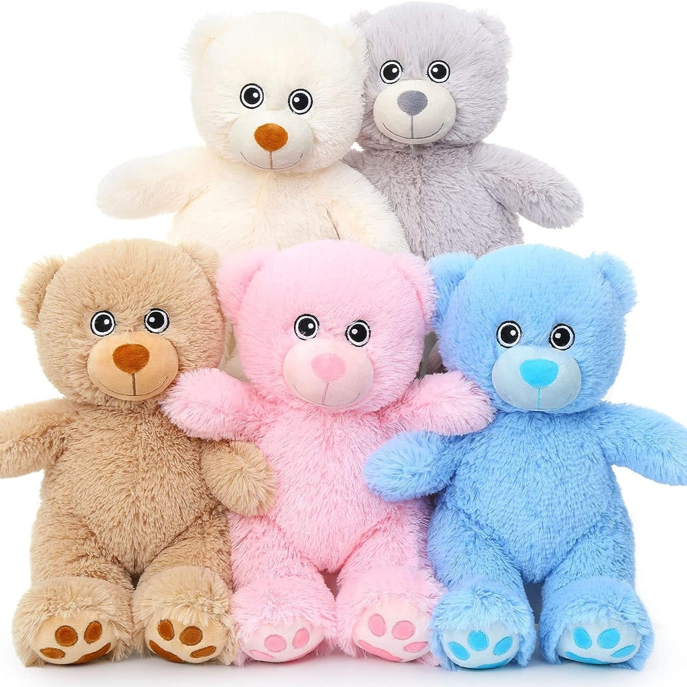 Ensemble de 5 jouets en peluche oursons en peluche, 14 pouces