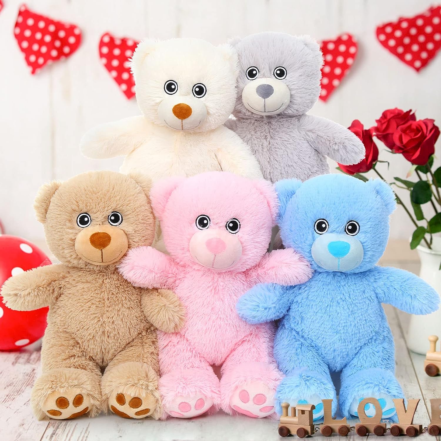 Ensemble de 5 jouets en peluche oursons en peluche, 14 pouces