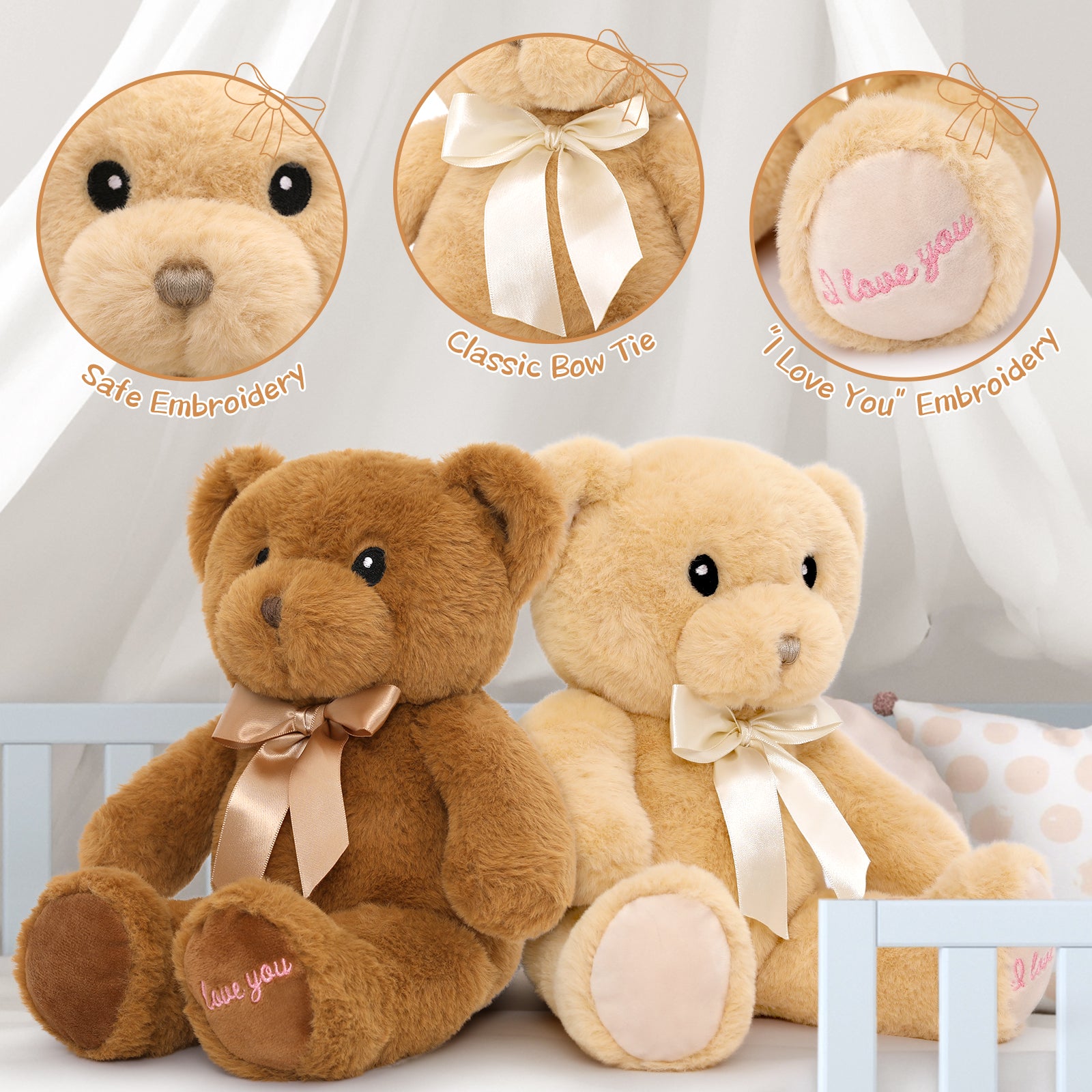 Ensemble de 2 paquets de jouets en peluche ours en peluche, 12 pouces