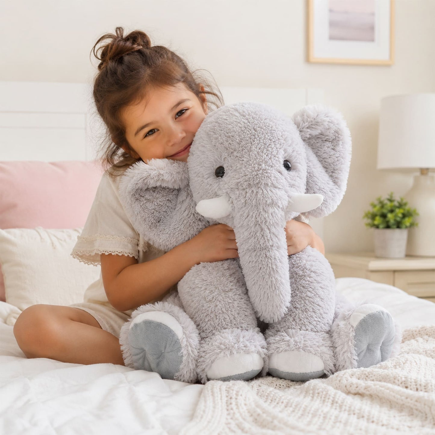 Jouet en peluche éléphant, multicolore, 19 pouces