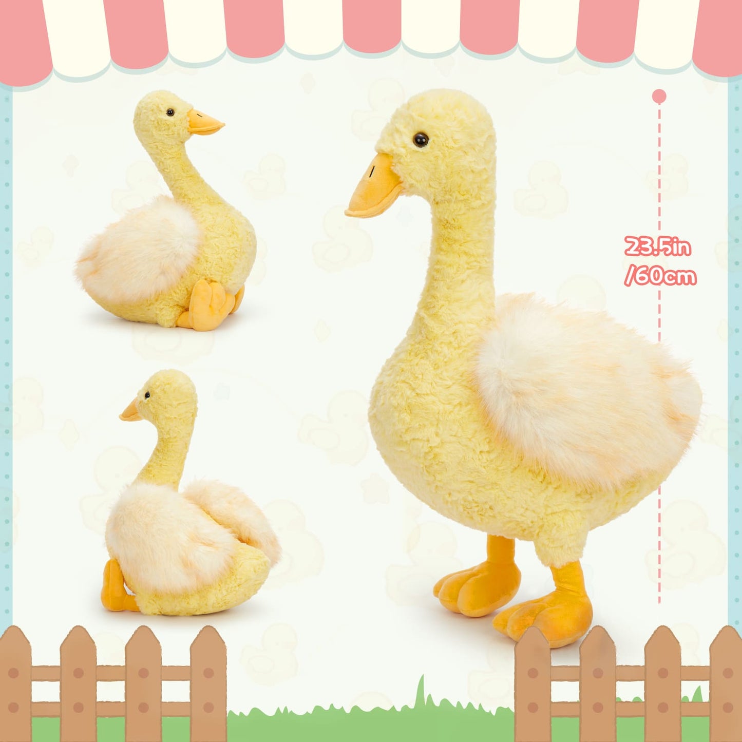 Duck Stuffed Animals Duck Plush Toys, Yellow, 23.5 Inches