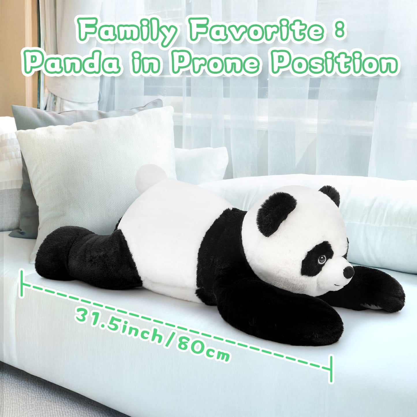 31.5-Inch Weighted Panda Plush Toy – Giant Ultra-Soft Cuddly Companion