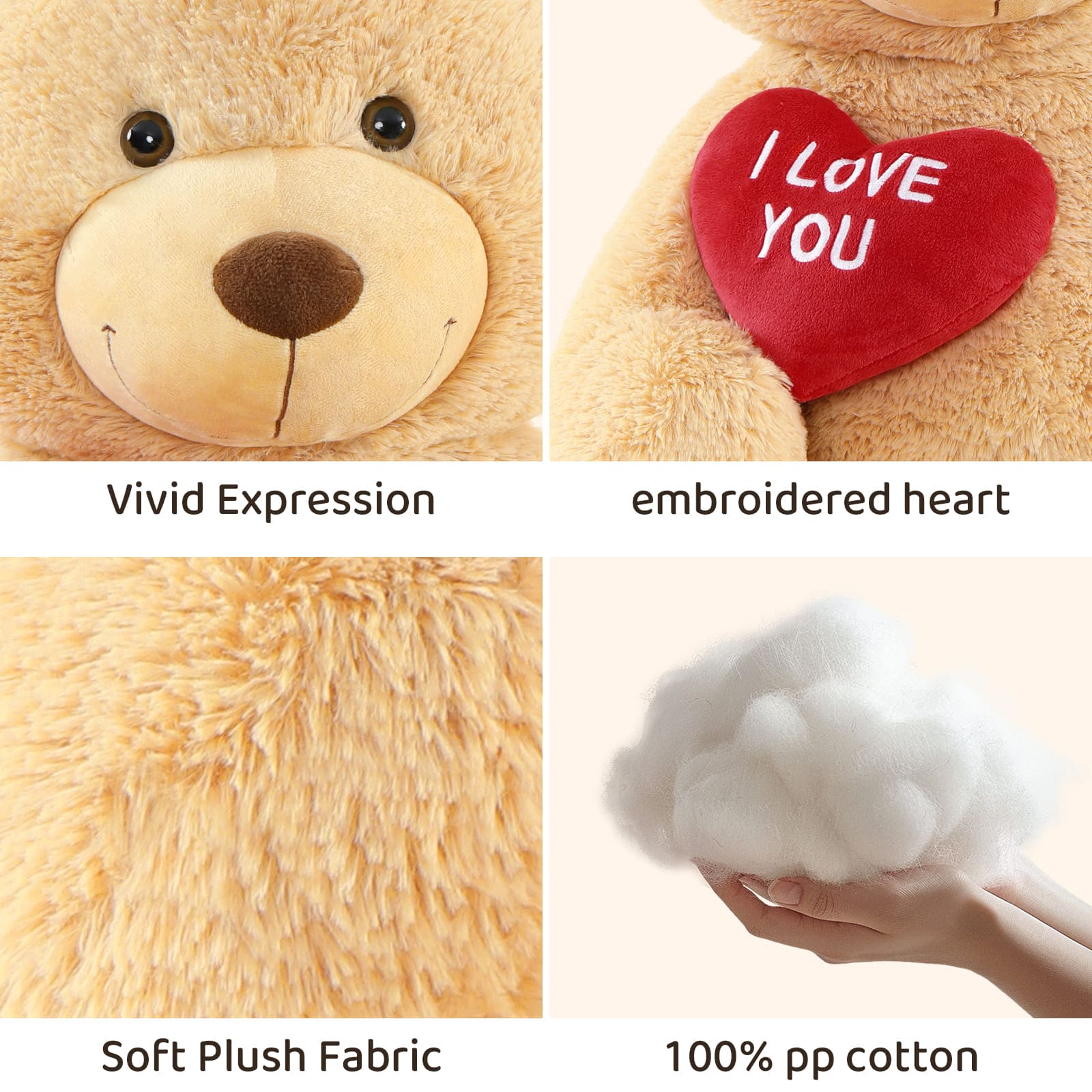 Ours en peluche géant, marron, 6 pieds