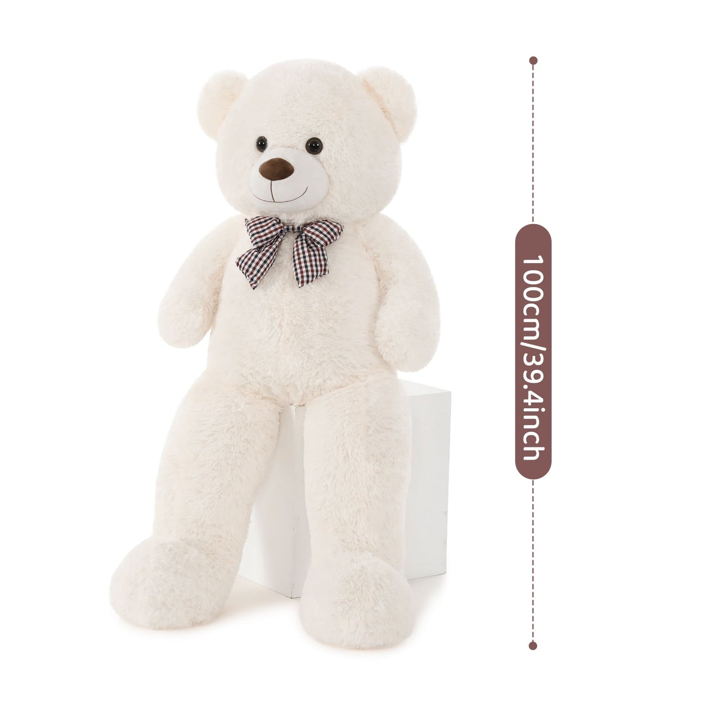 Ours en peluche géant, beige, 39/47/55 pouces