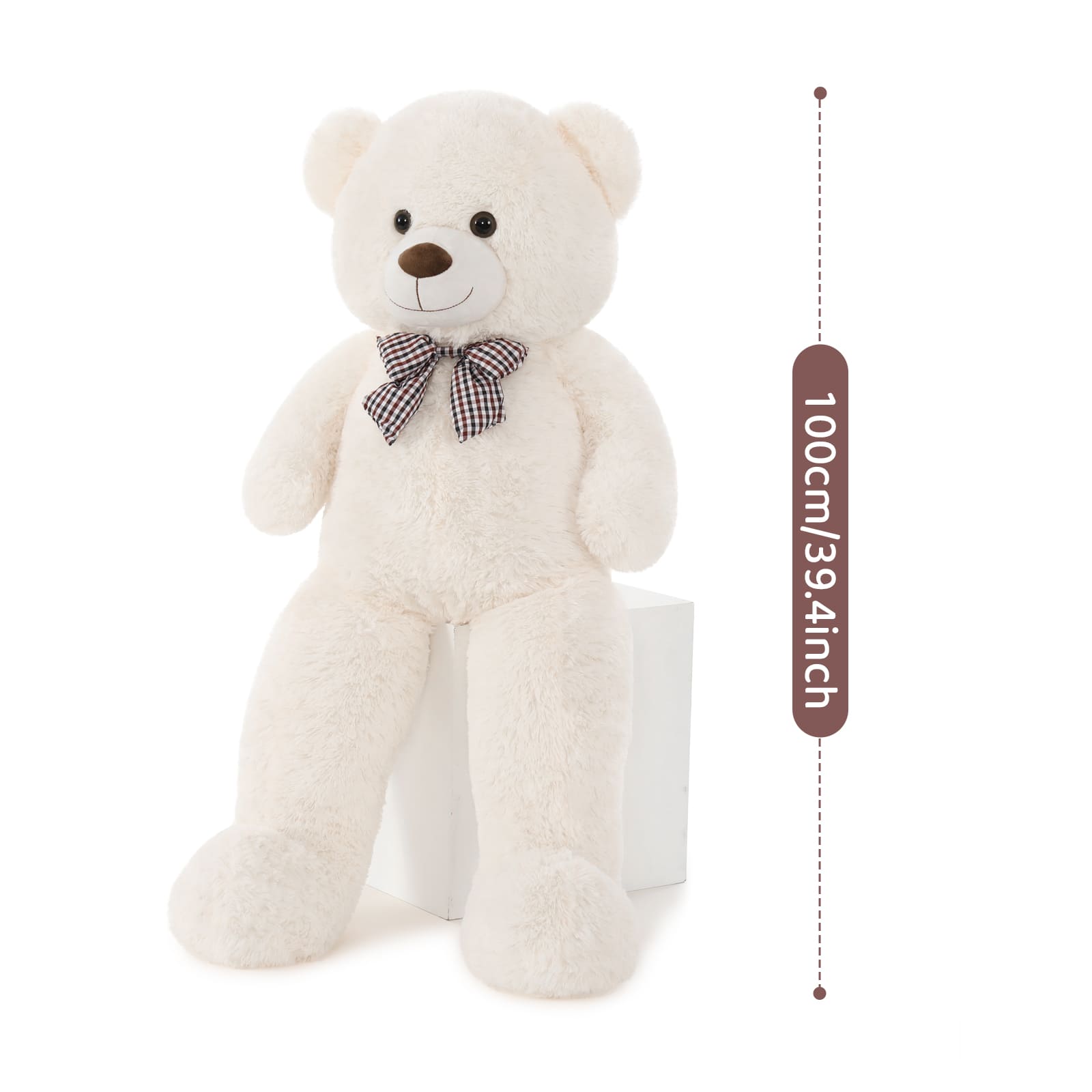 Ours en peluche géant, beige, 39/47/55 pouces