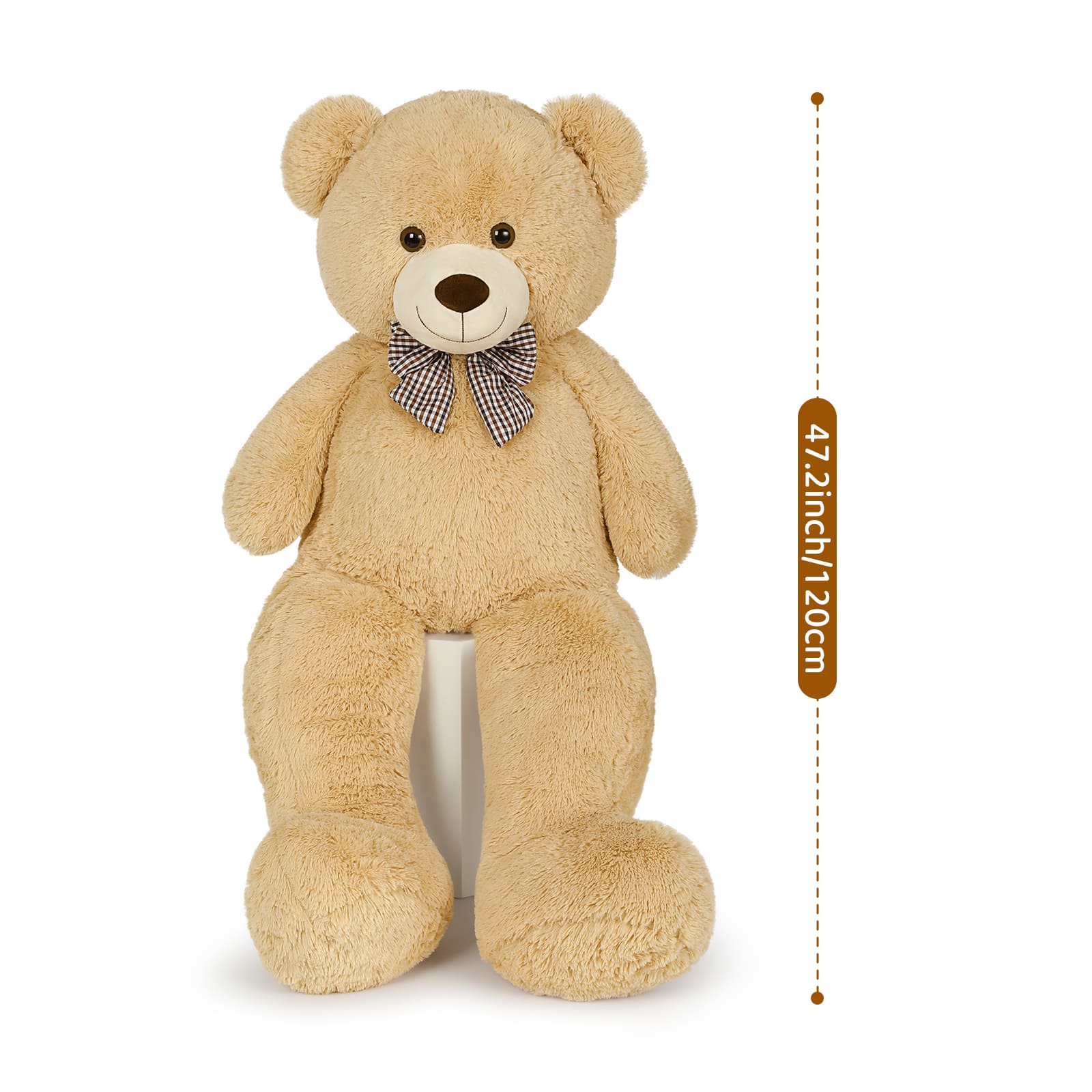 Ours en peluche géant, marron clair, 47/55 pouces