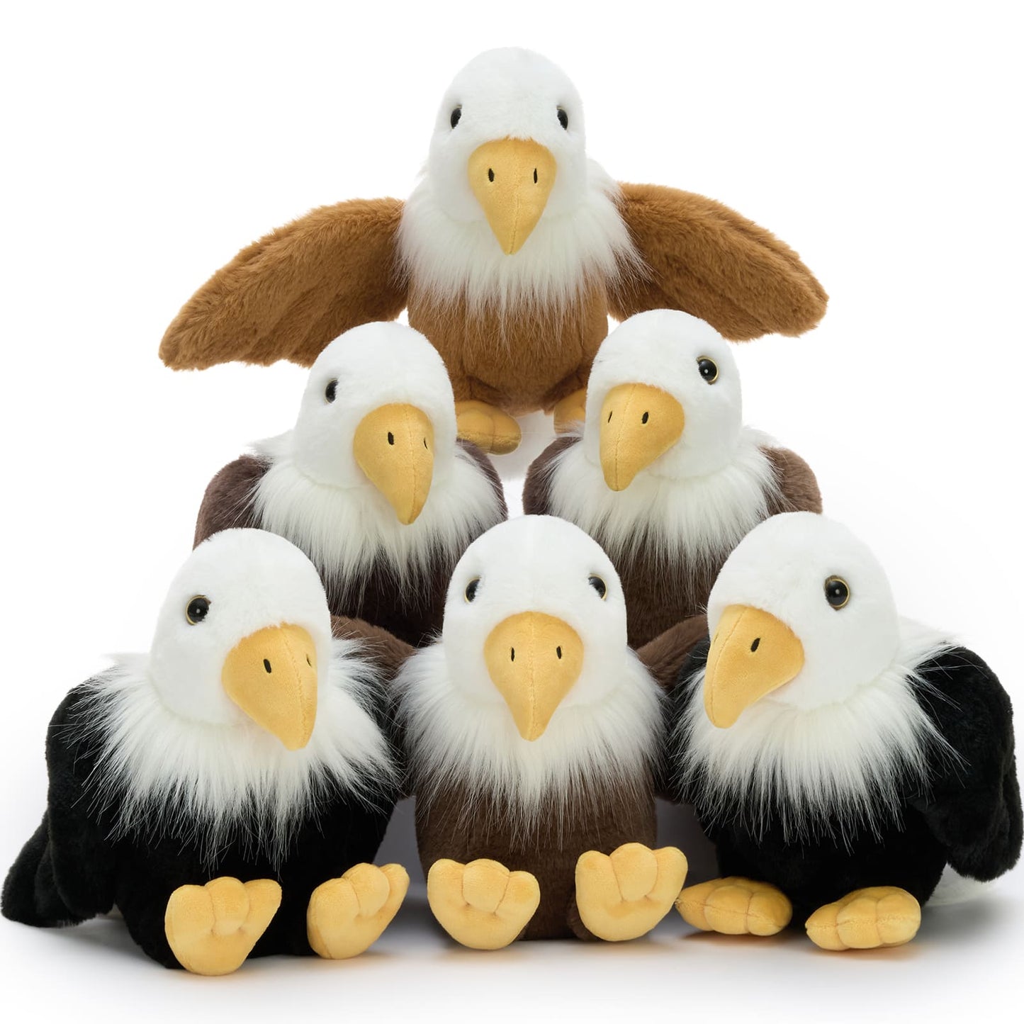 Mini Bald Eagle Stuffed Animals Bulk Pack, 7 Inches