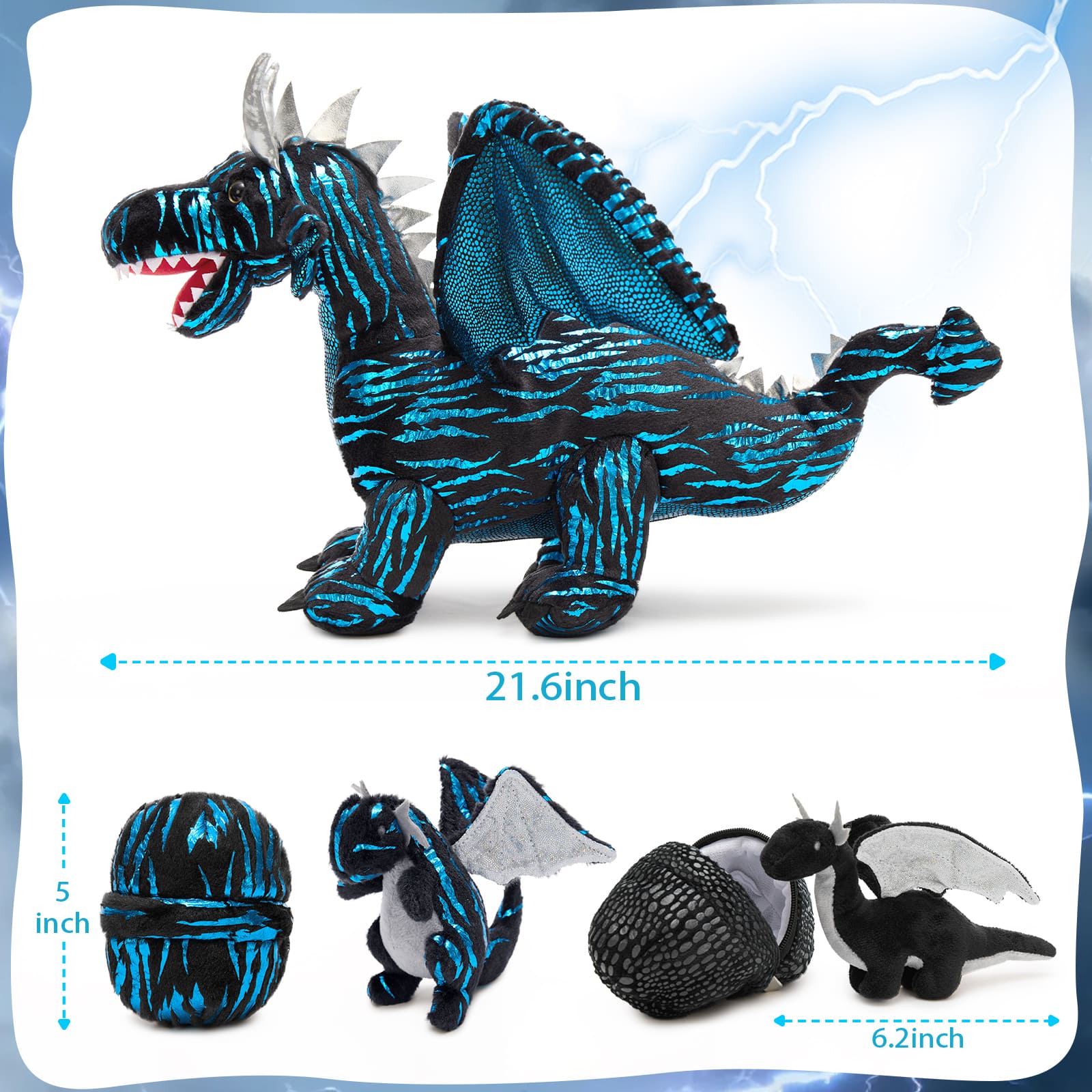 Flying Dragon Stuffed Toy Set, 21.6 Inches