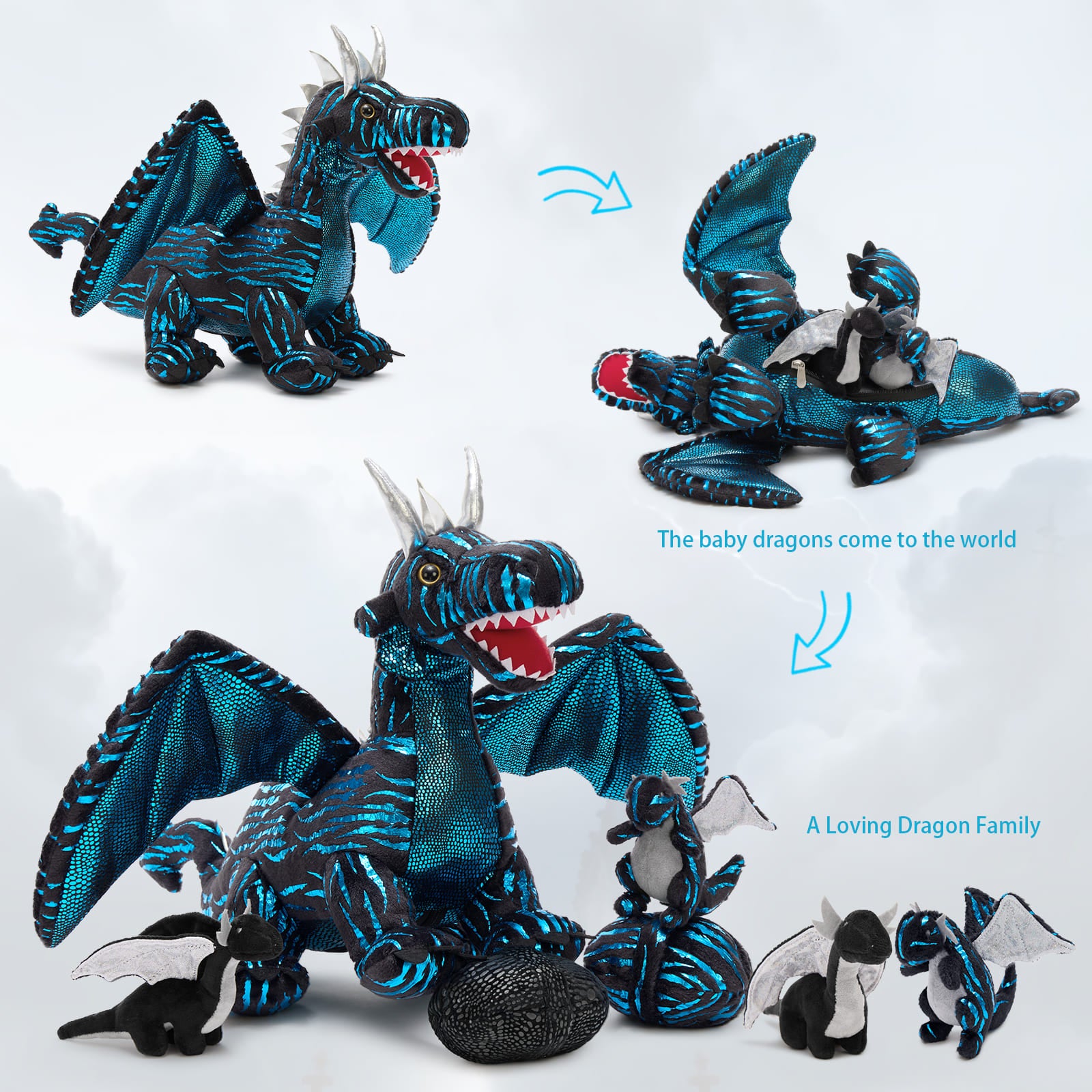 Flying Dragon Stuffed Toy Set, 21.6 Inches