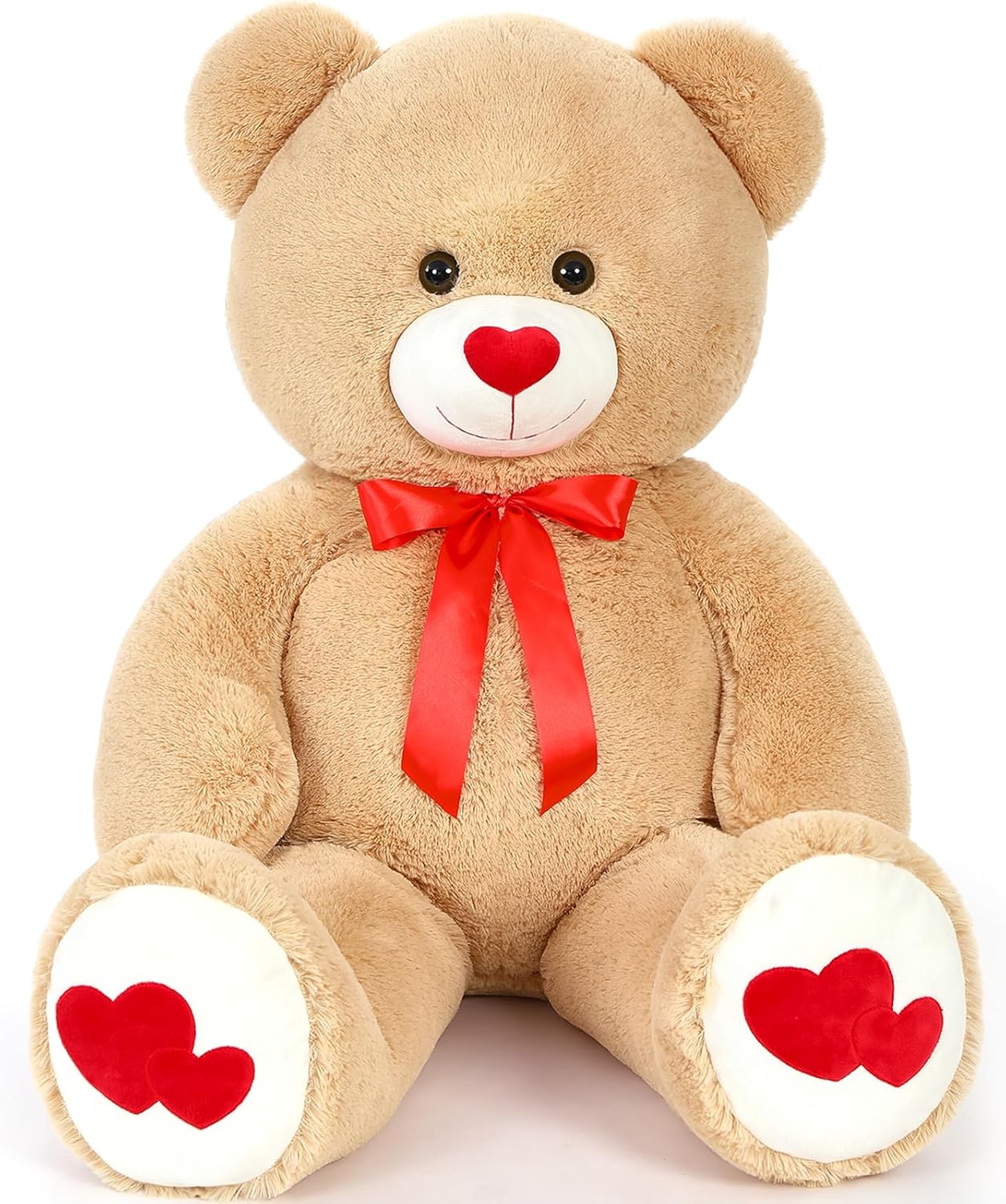 MaoGoLan 4ft Big Teddy Bear with Love Footprints 47"Giant Bear Plush Toys