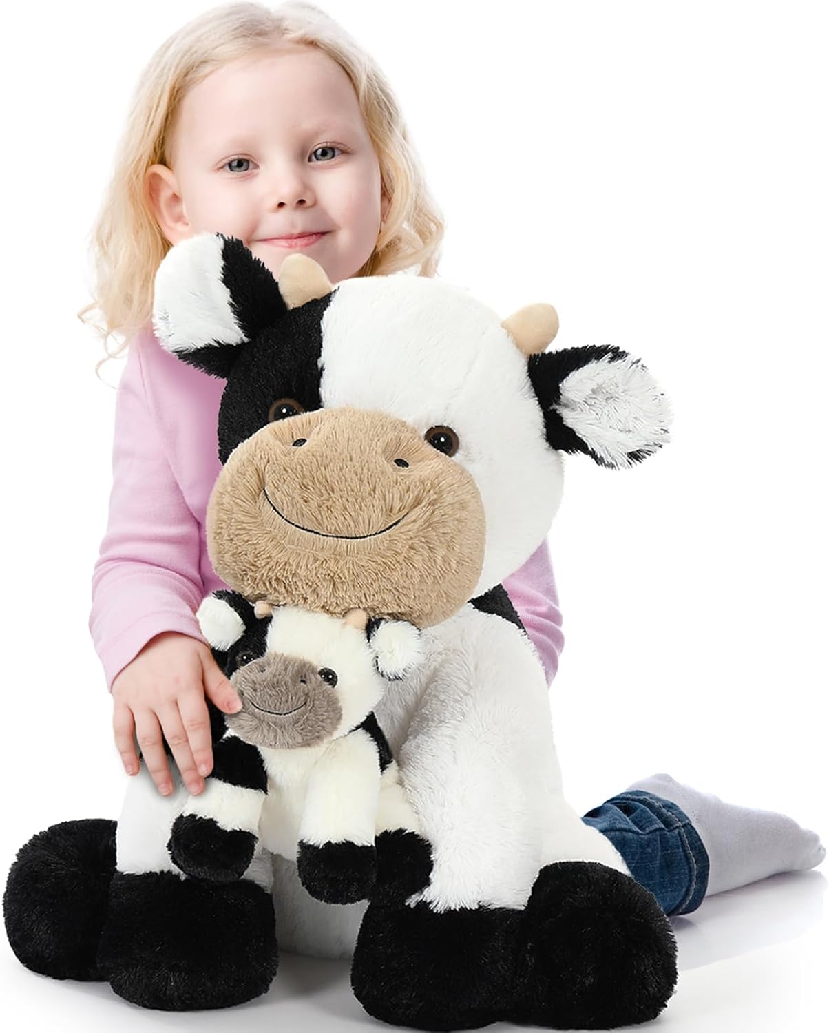 MaoGoLan 20" Cow Stuffed Anima with One Baby Plush Toy