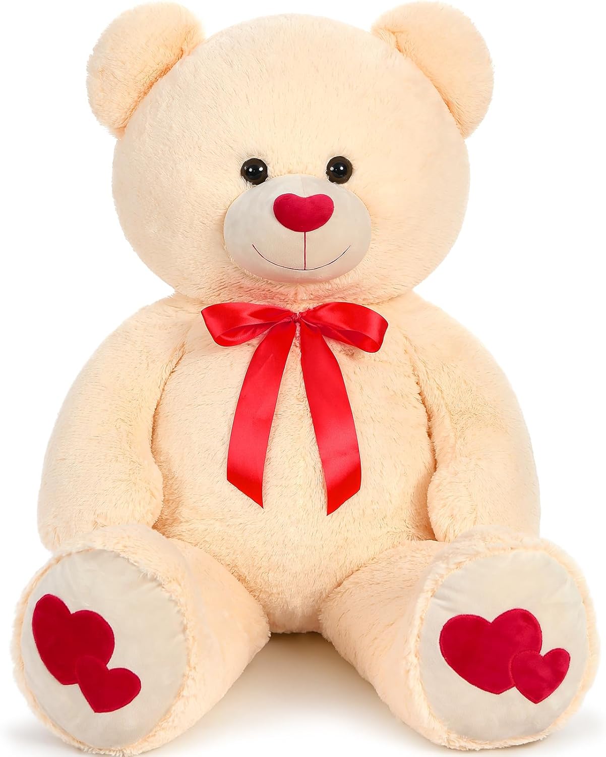 MaoGoLan 4ft Big Teddy Bear with Love Footprints 47"Giant Bear Plush Toys