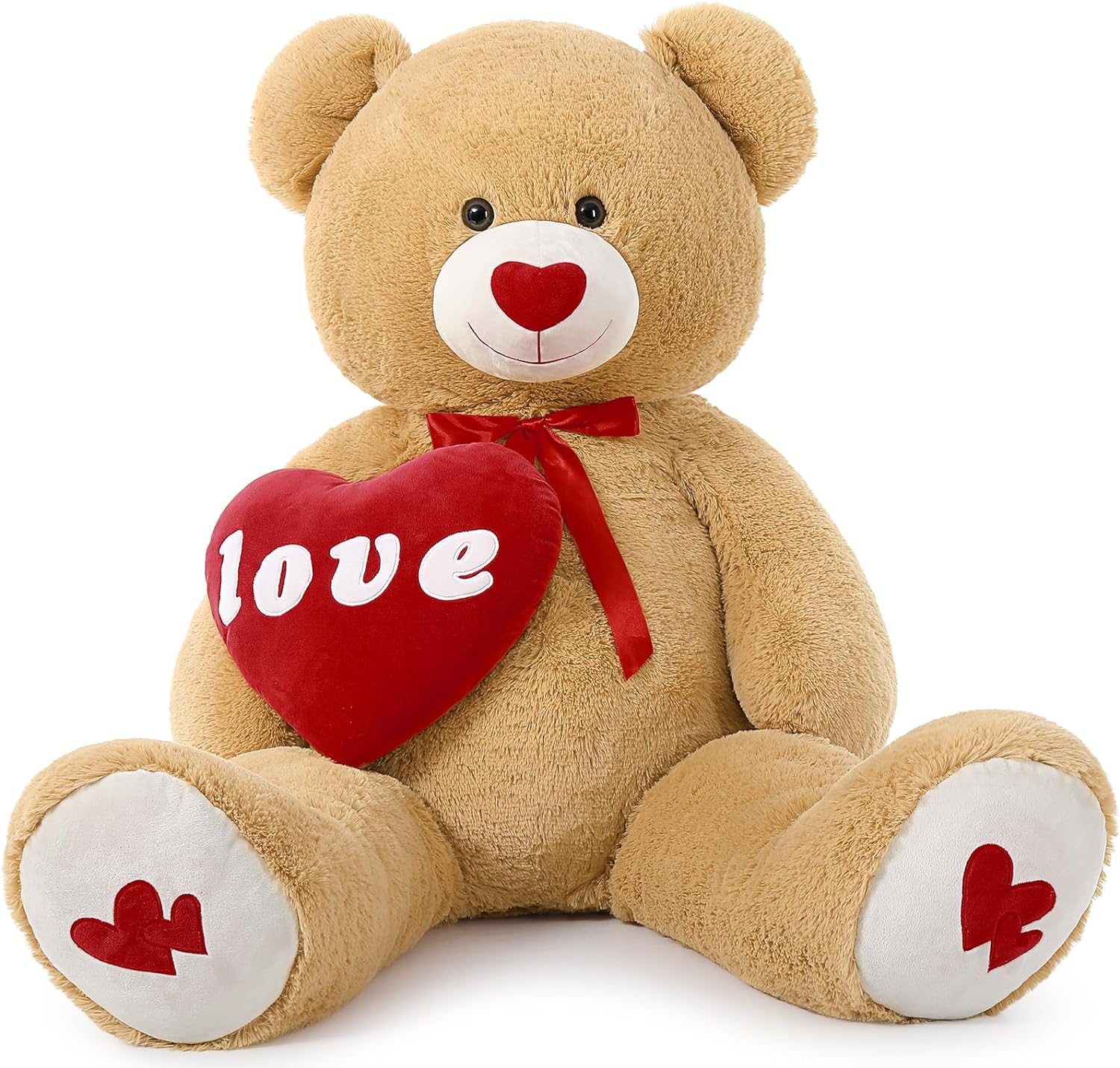 Muiteiur Giant Teddy Bear 51" Stuffed Animals with Red "Love" Heart