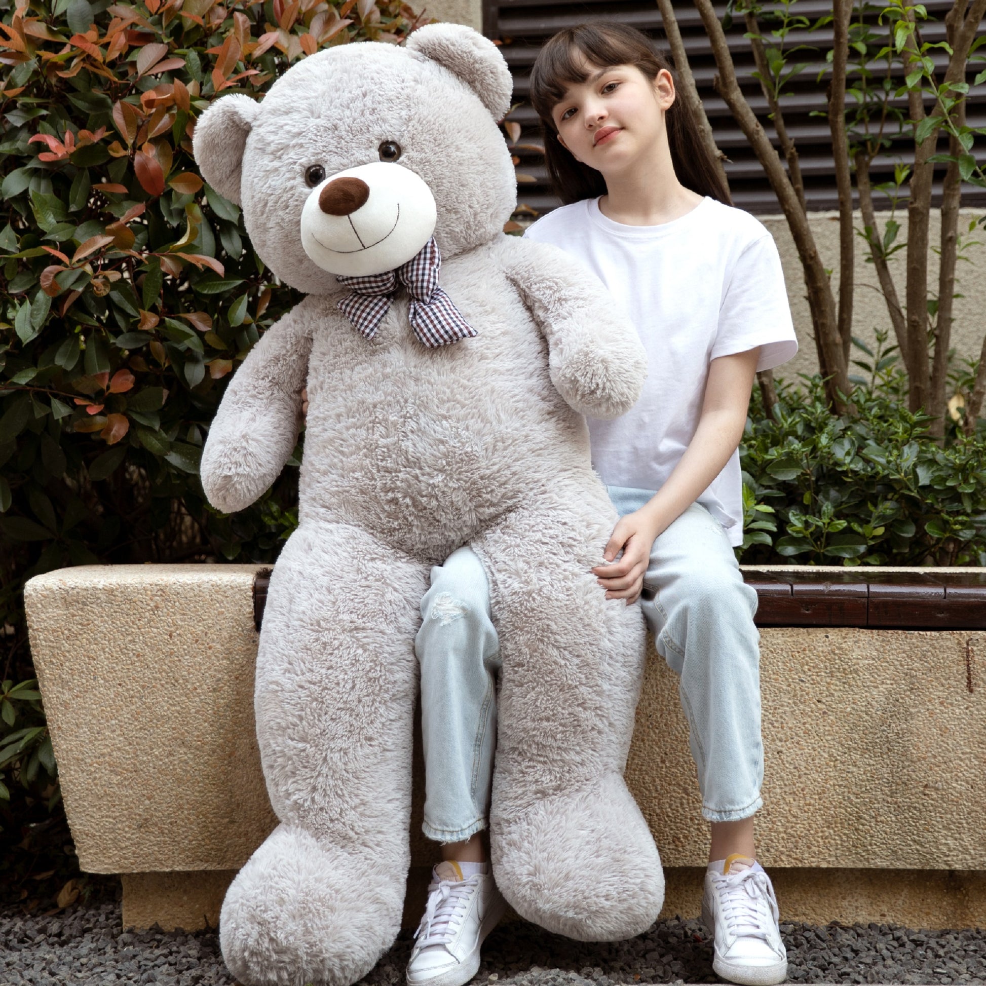 MorisMos Ours en peluche géant 4 pieds en peluche doux gros ours en peluche
