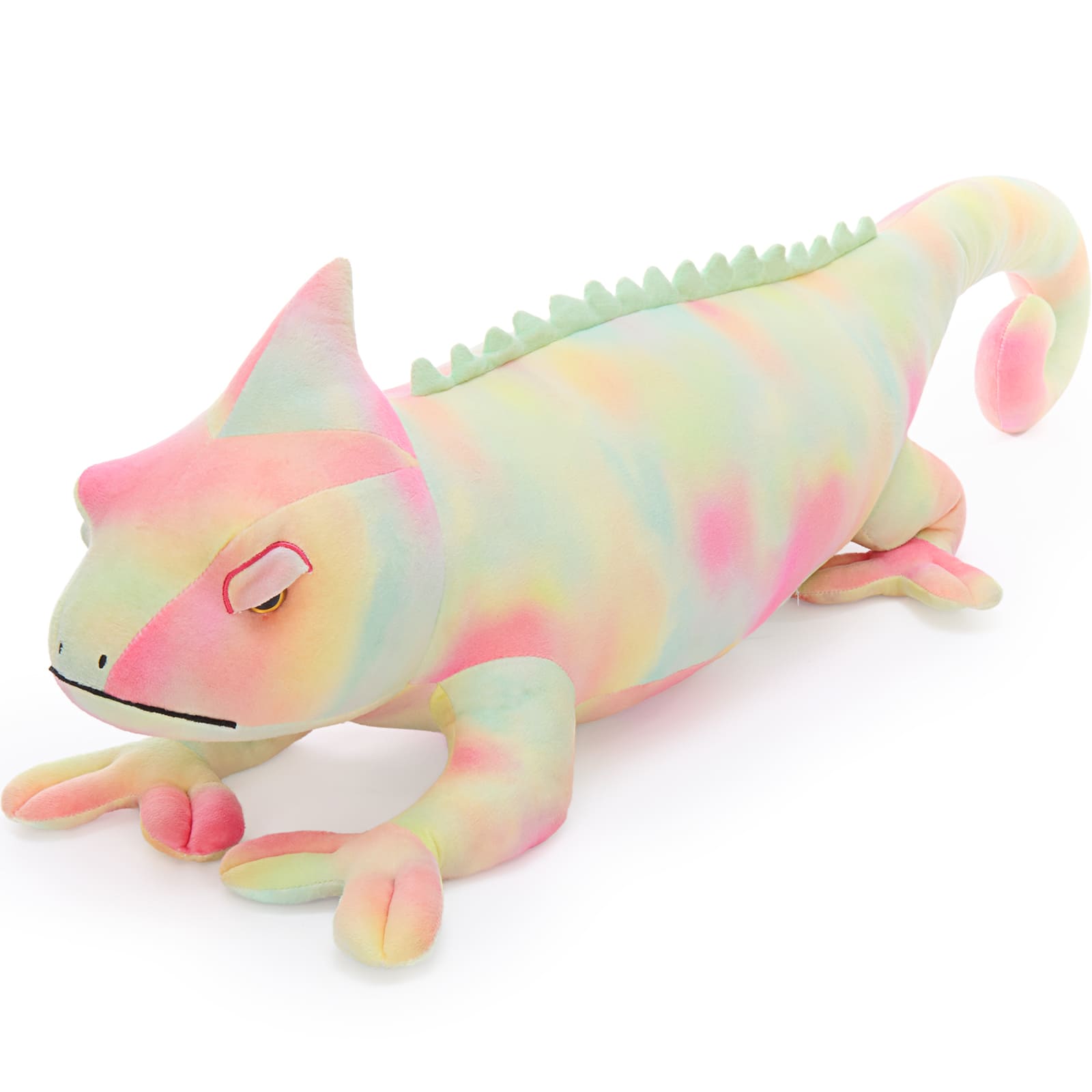 39.3" Pastel Rainbow Chameleon Plush Toy Giant Soft Stuffed Lizard Pillow