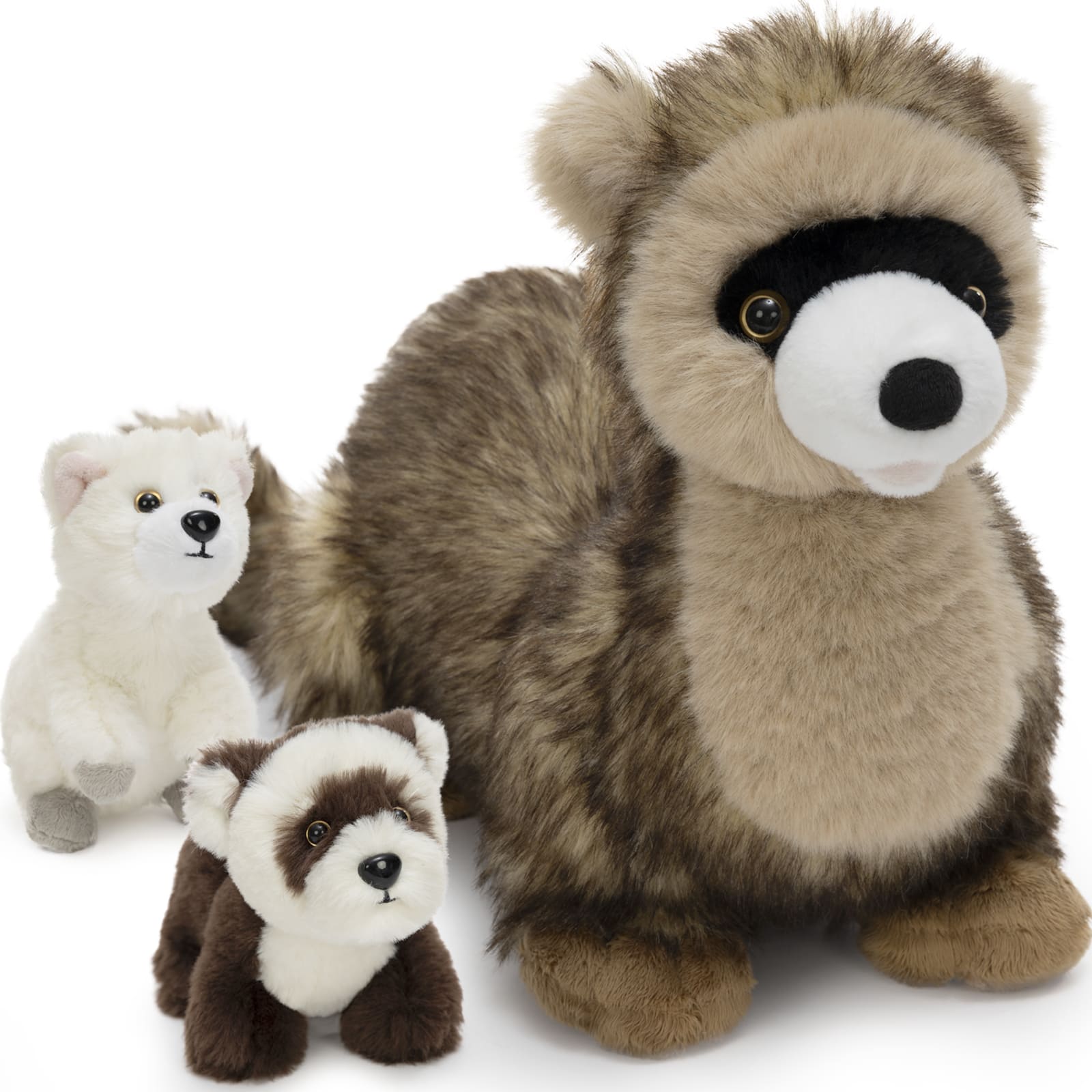 Ferret Stuffed Animals with Babies, Brown, 17.7 Inches
