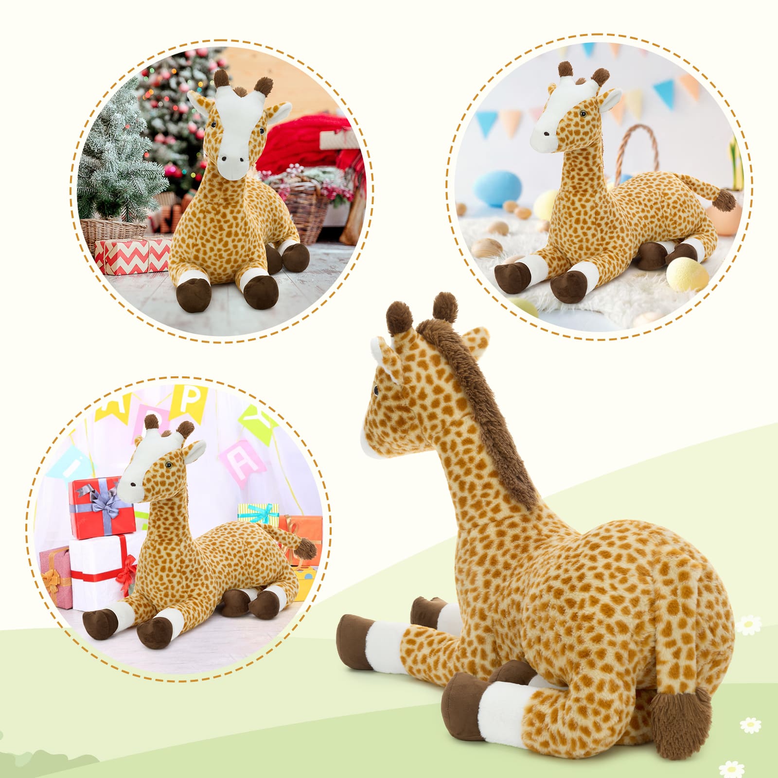 Giant Plush Giraffe Stuffed Animal Jumbo Safari Toy, 31.5 Inches
