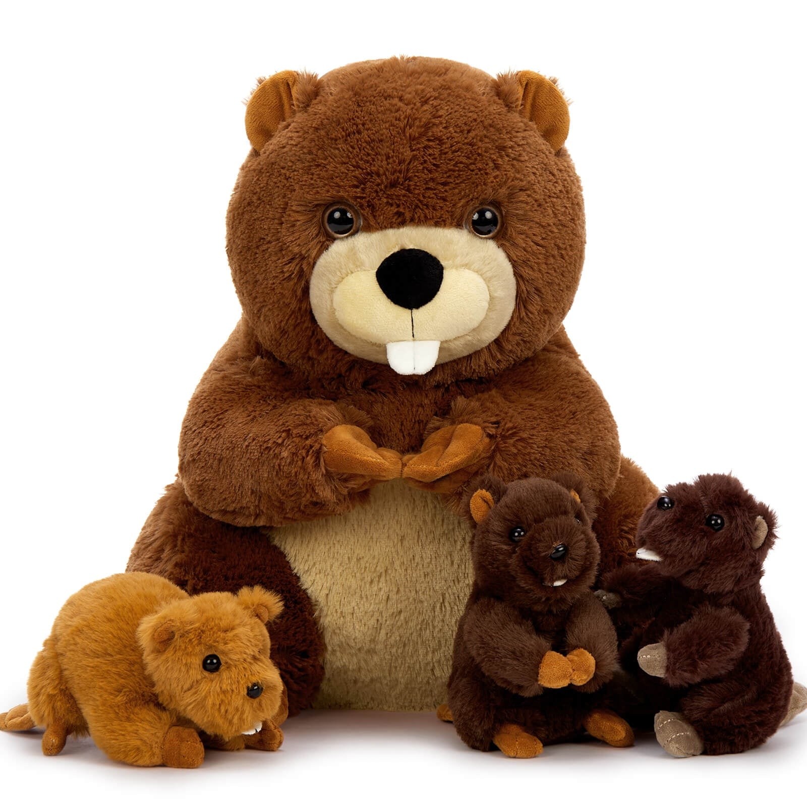 MaoGoLan 18" Beaver Stuffed Animals with 3 Babies Inside