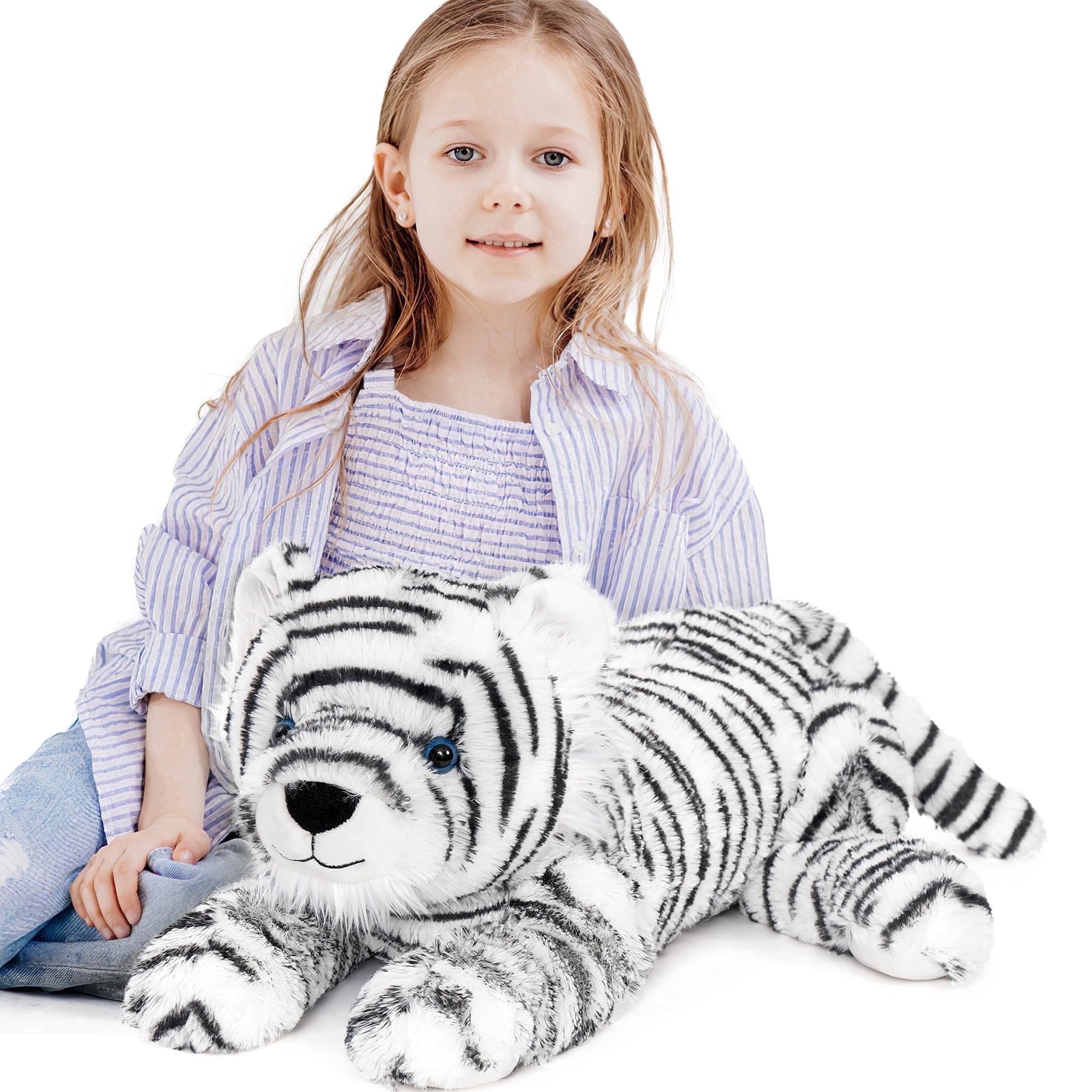 MaoGoLan 21.7 inch Tiger Stuffed Animal Giant White Tiger Plush Big ...