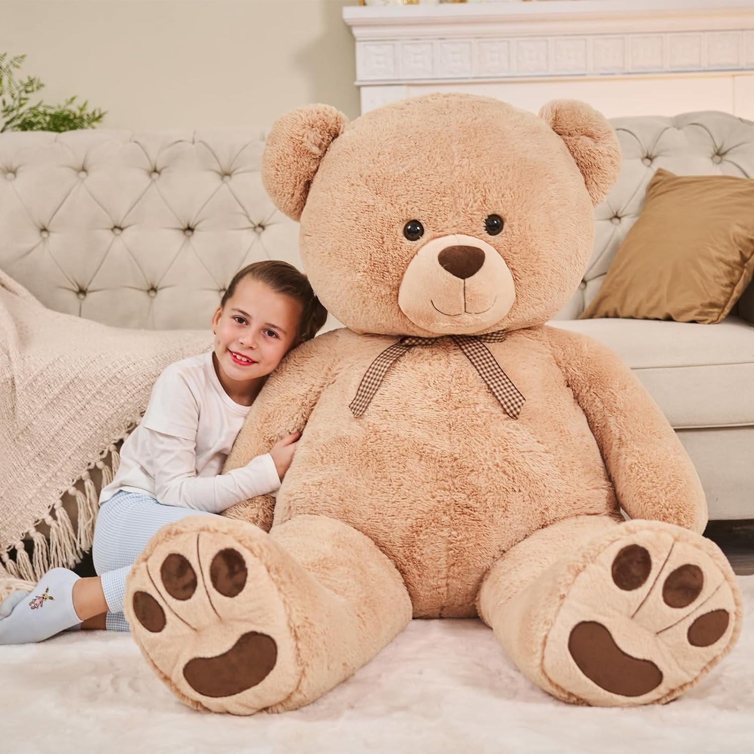 MaoGoLan 4.6ft Giant Teddy Bear Plush Toy Jumbo Stuffed Animal