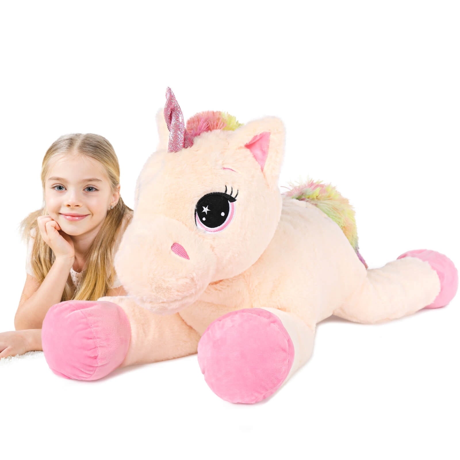 MaoGoLan 43" Big Unicorn Stuffed Animal Plush Giant Soft Unicorn Pillow Toy