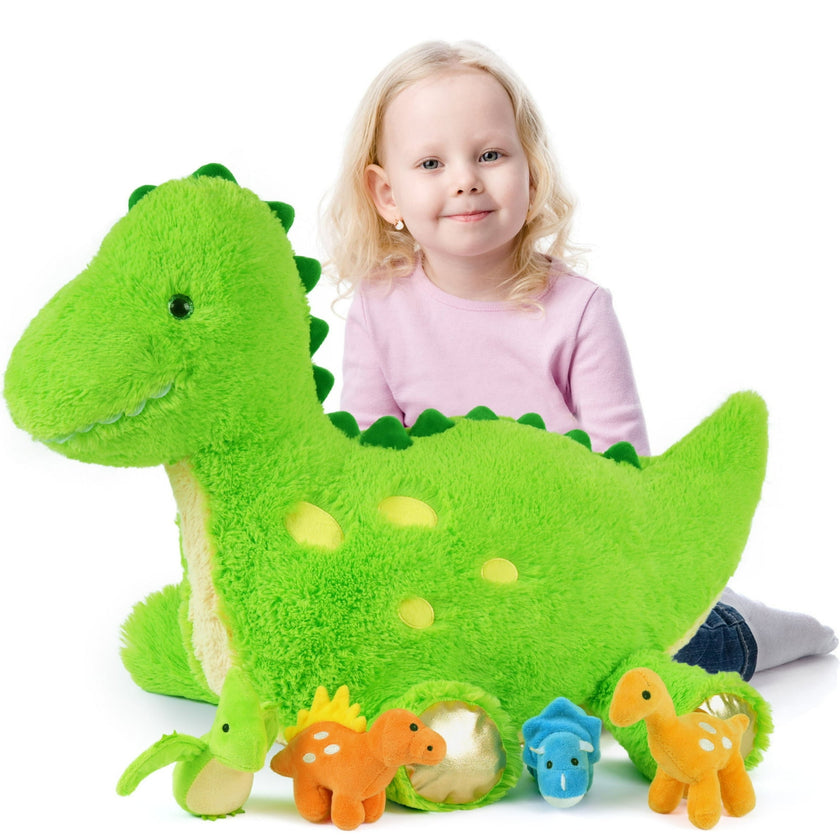 MaoGoLan 5Pcs Dinosaur Stuffed Animal with 4 Different Baby Dinosaurs Plush