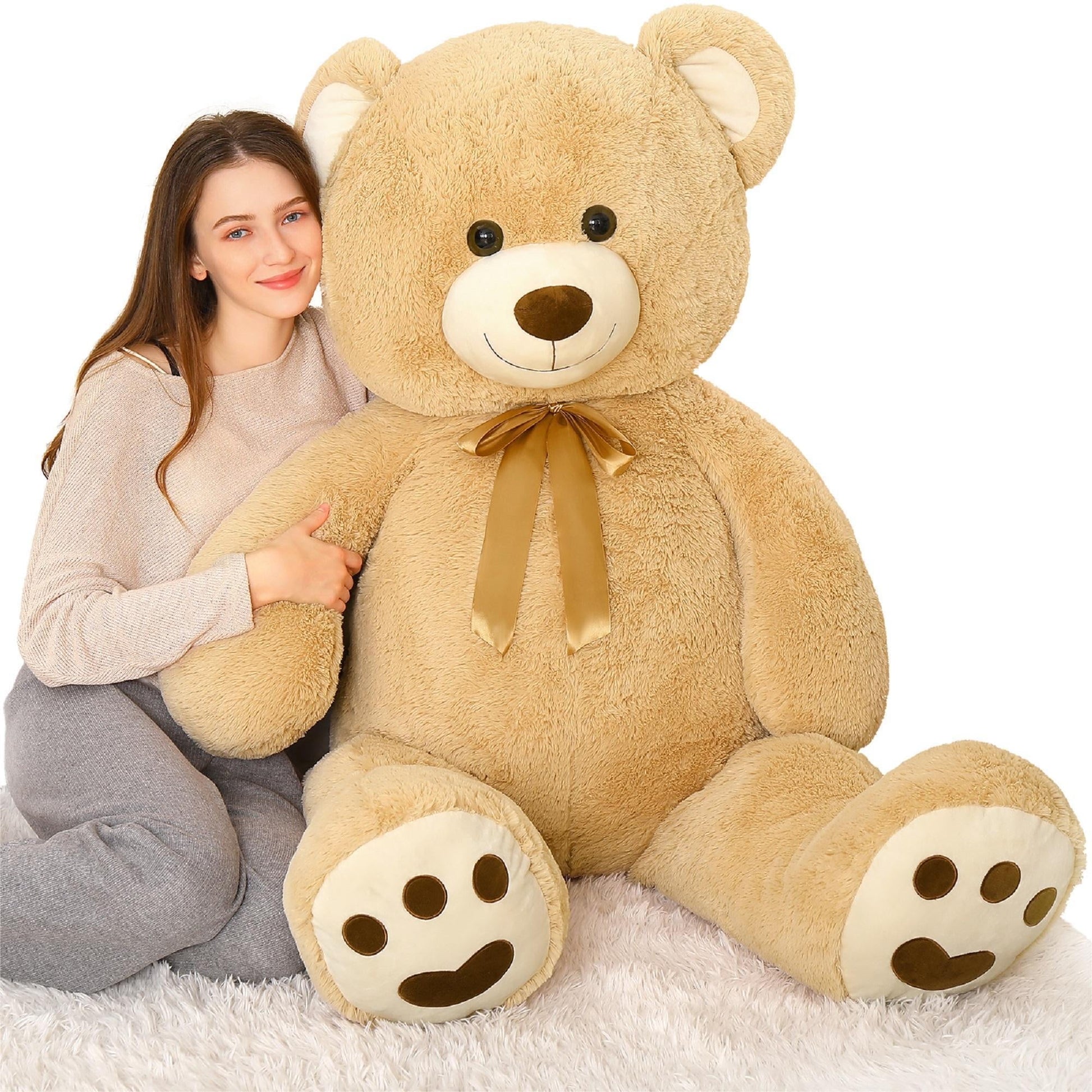 MaoGoLan 5ft Jumbo Teddy Bear Stuffed Animal Big Life Size Bear Plush Toy