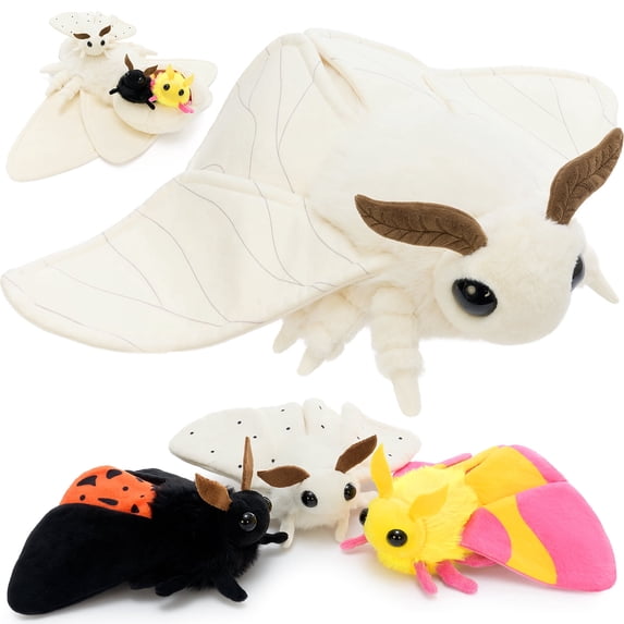 MorisMos 20" Cute Moth Family 4-Piece Plush Set, Soft Stuffed Bug Plush Toys