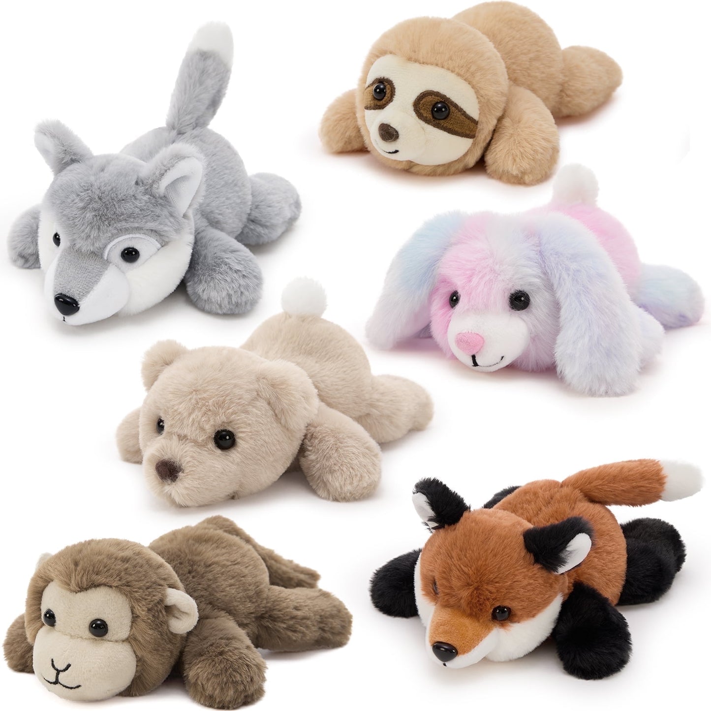 MorisMos 6 Pack Mini Forest Stuffed Animal in Bulk,7" Weighted Forest Plush Toys