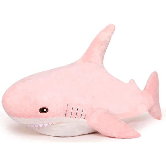 MorisMos 38.6in Pink Shark Stuffed Animal, Soft Shark Plush Pillow