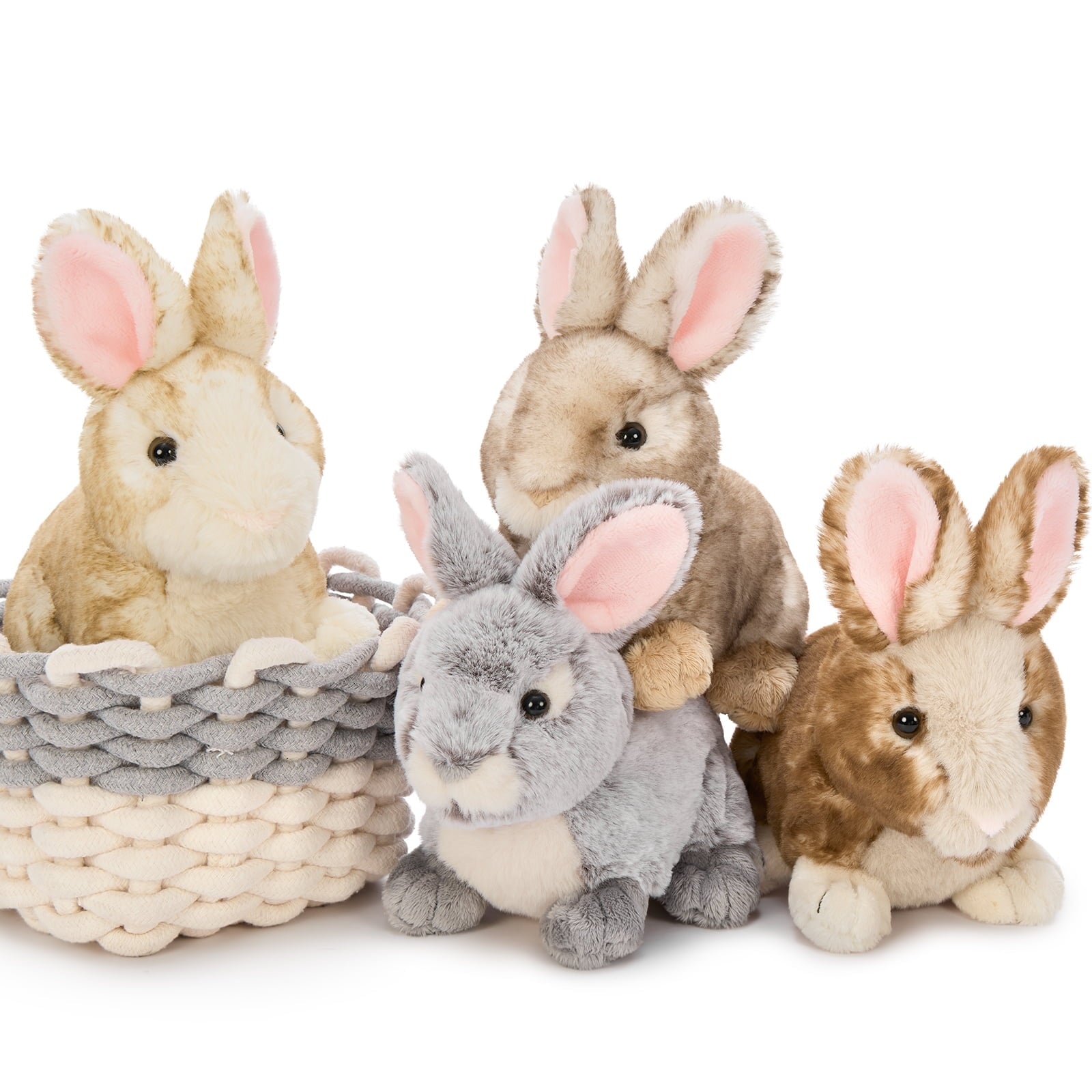 MorisMos 4Pcs Bunny Stuffed Animals Bulk Rabbit Plush Toy