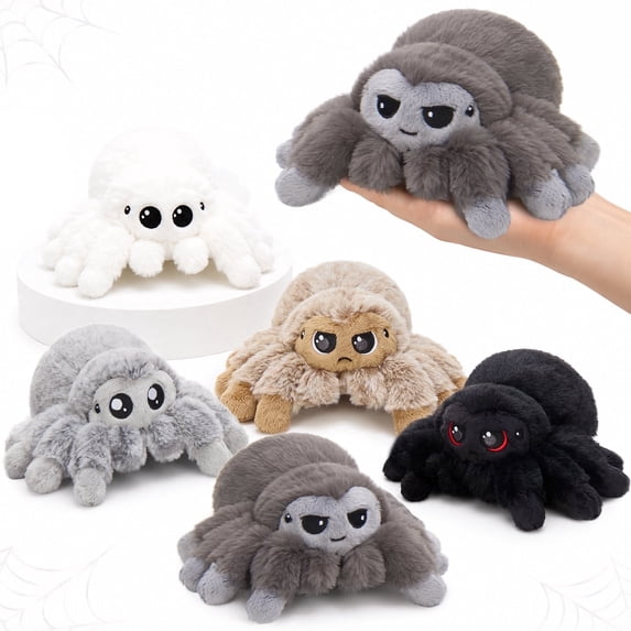 MorisMos 5Pcs Spider Stuffed Animals,7.1in Spider Plush Toy Set