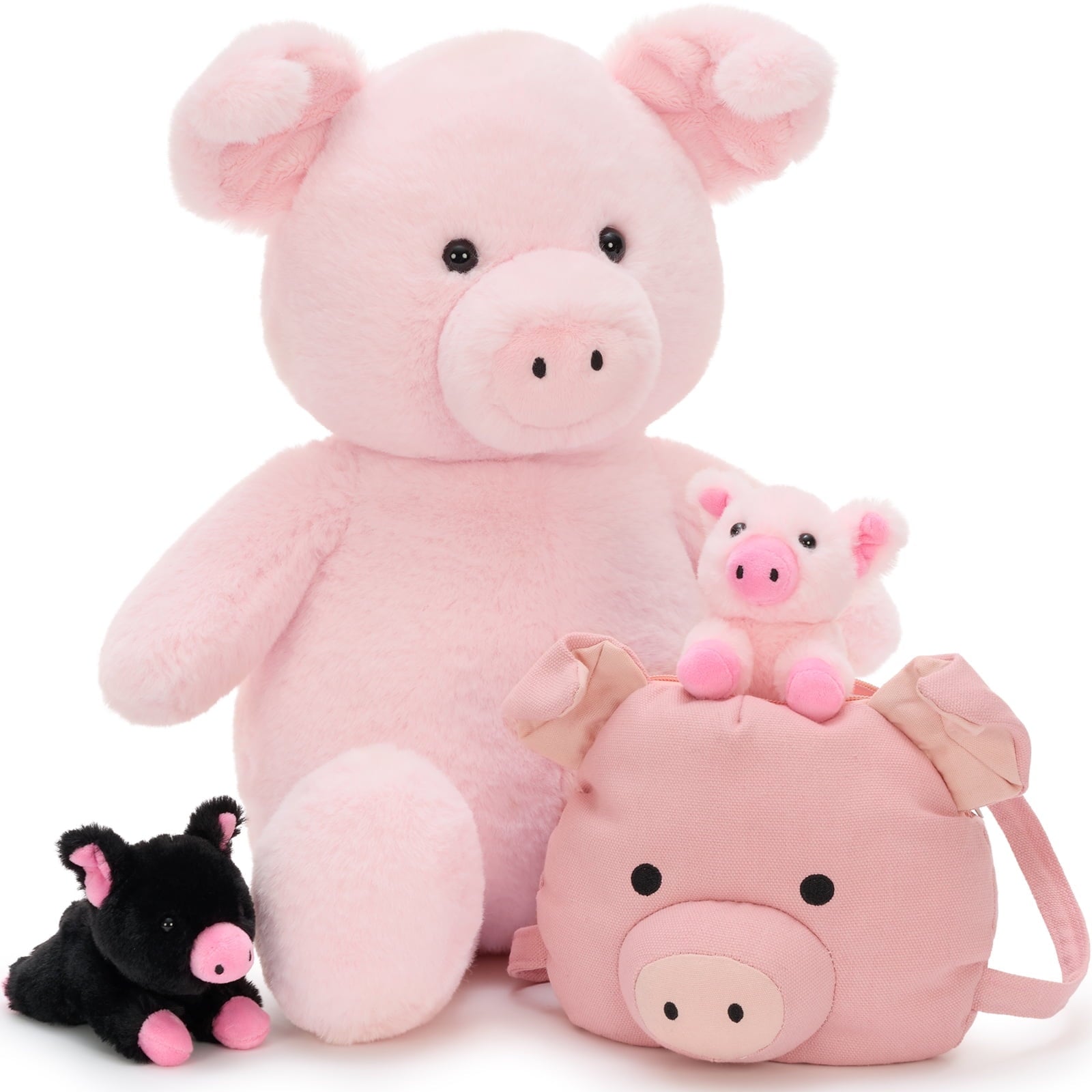 MorisMos Cute Pig Stuffed Animal with 2 Baby Plush Toys