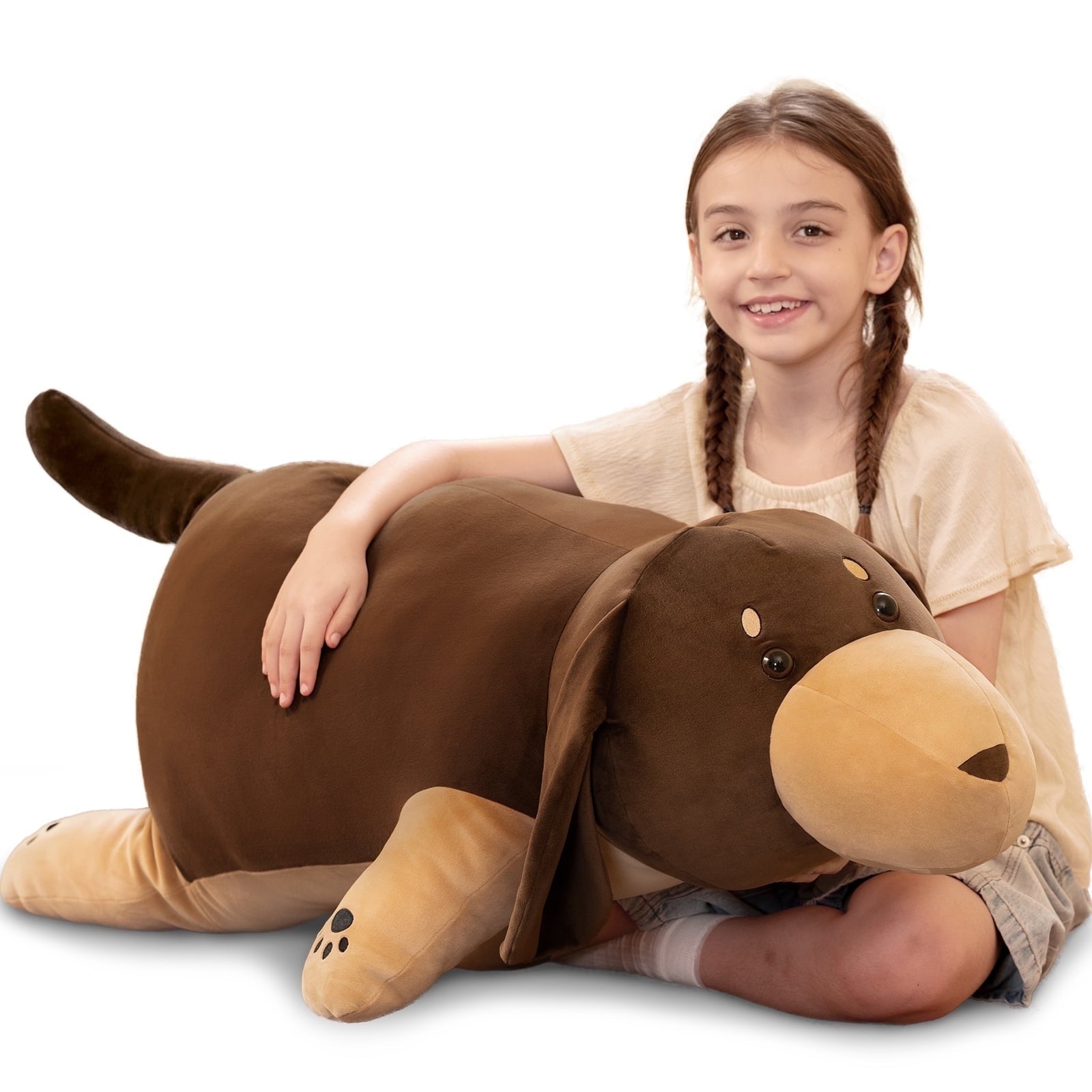 MorisMos 35.4" Giant Dachshund Plush Pillow Soft Dog Stuffed Animal